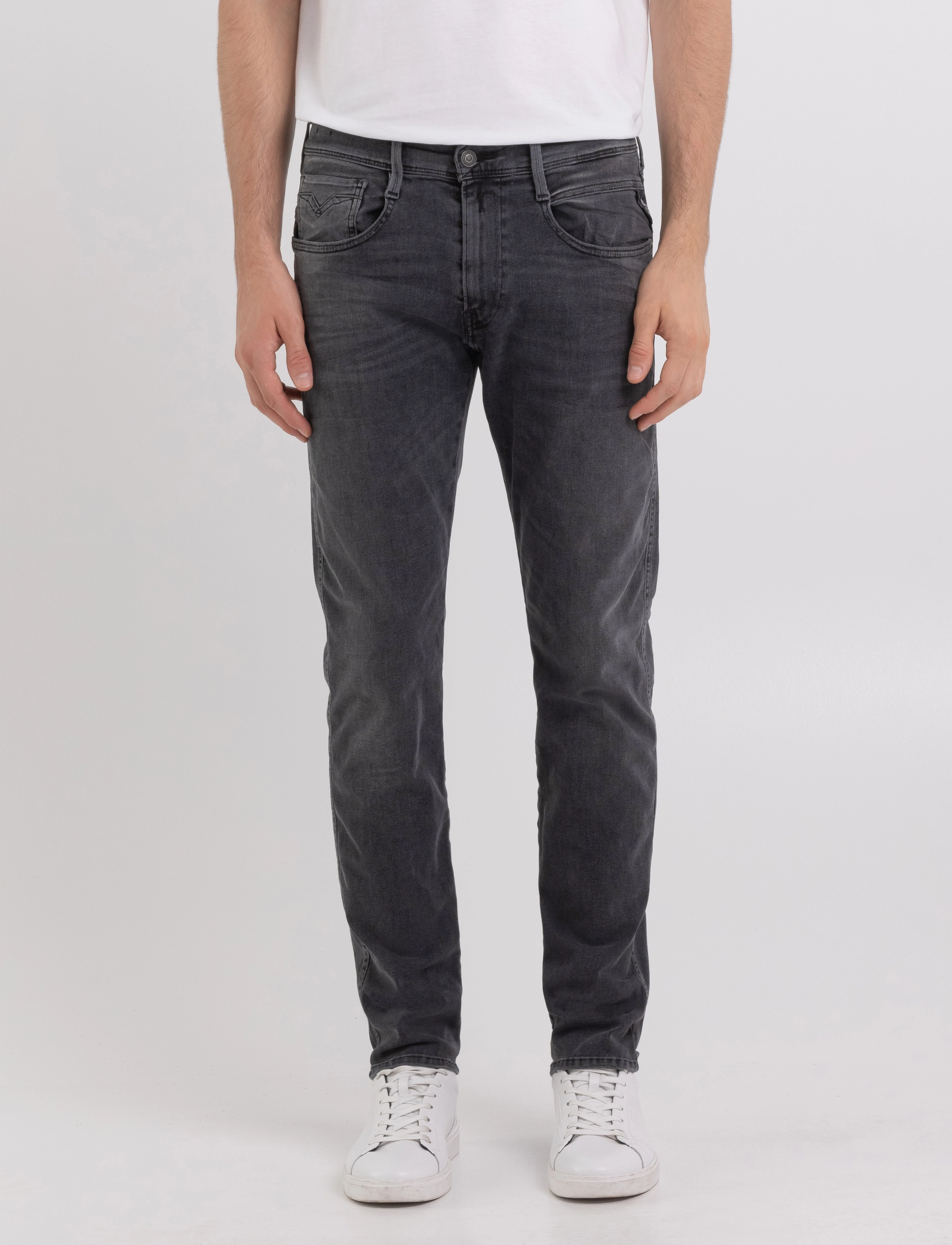 Replay - ANBASS Trousers SLIM HYPERFLEX ORIGINAL - grey - 4