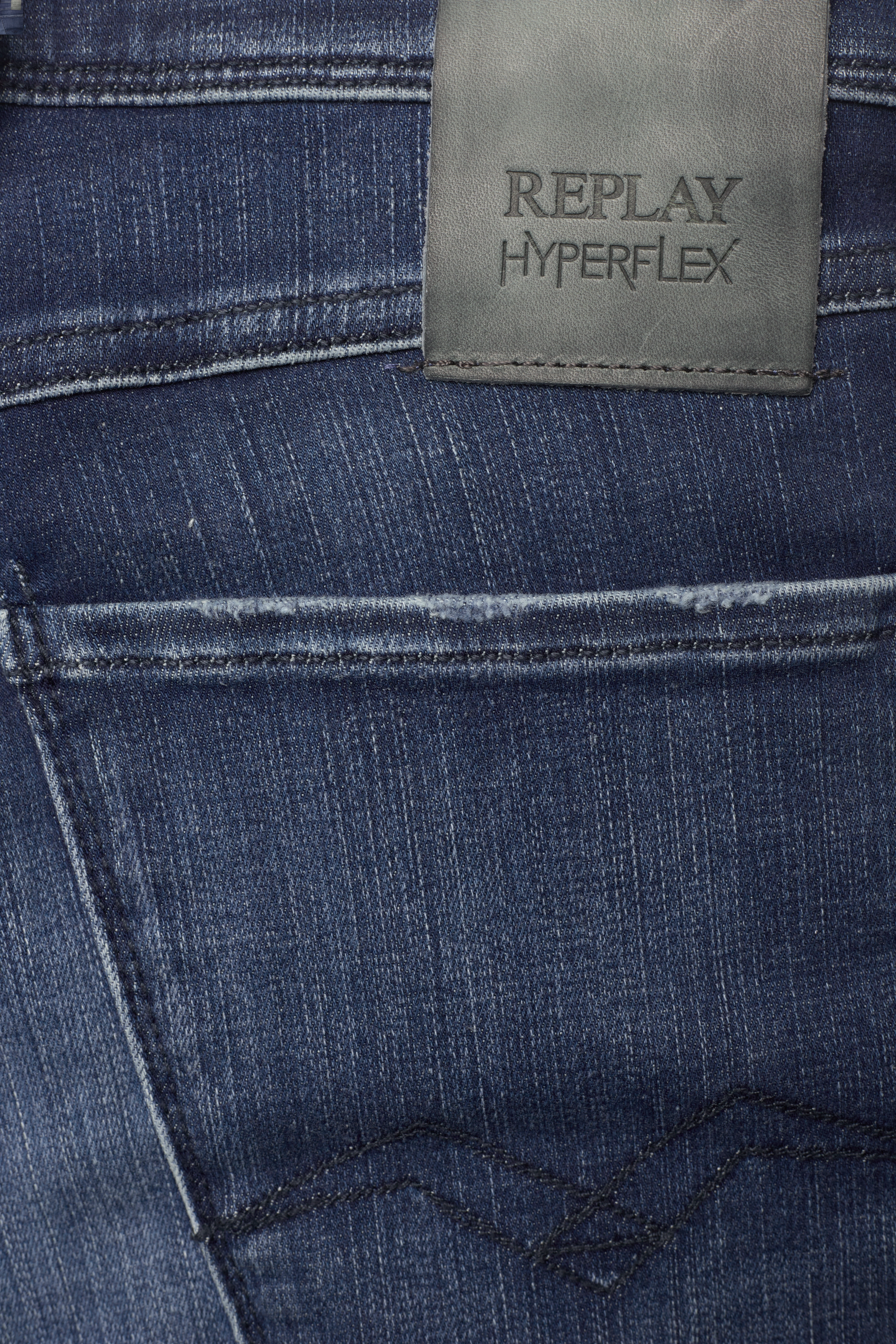 Replay - ANBASS Trousers SLIM White Shades - medium blue - 4
