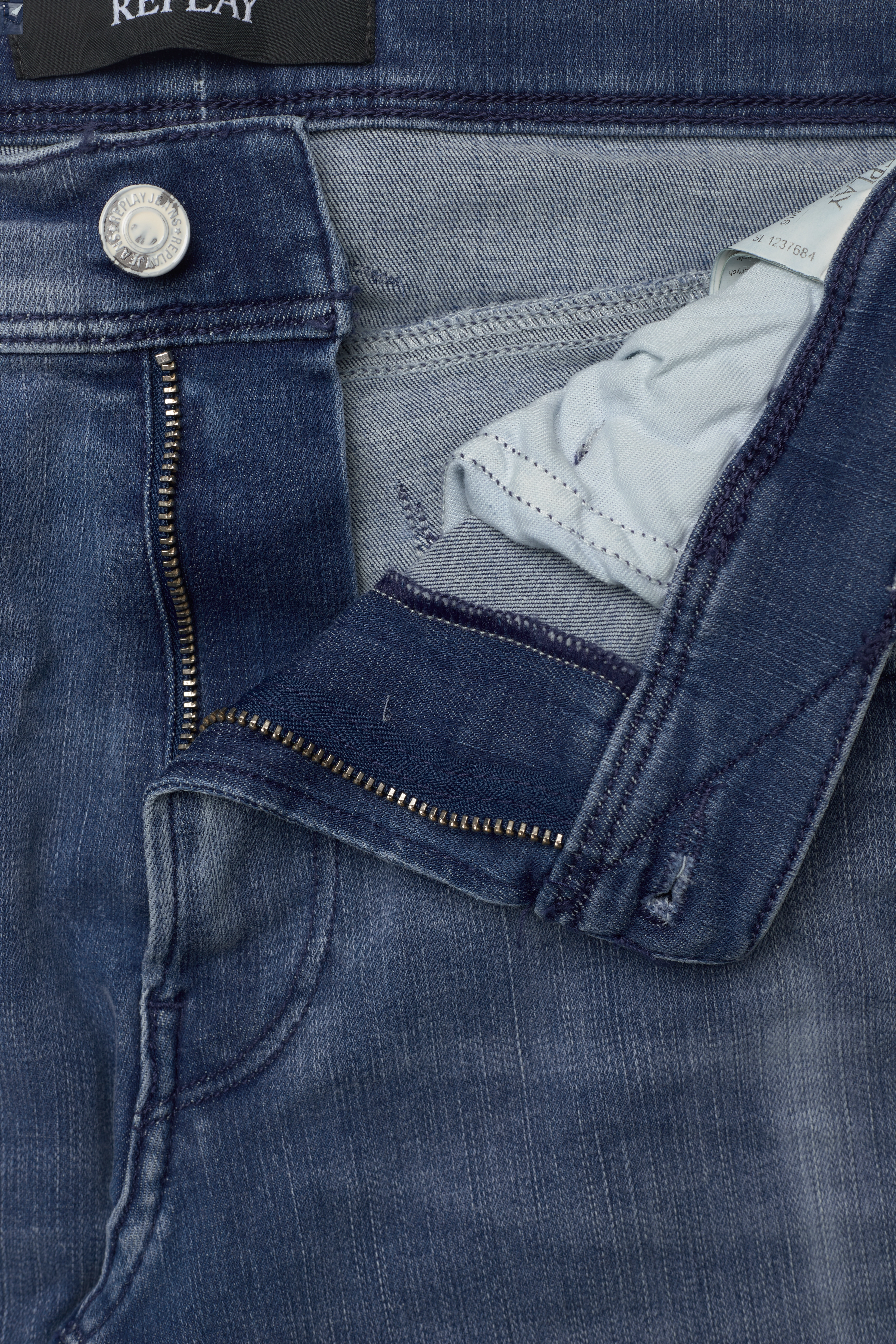 Replay - ANBASS Trousers White Shades - light blue - 2