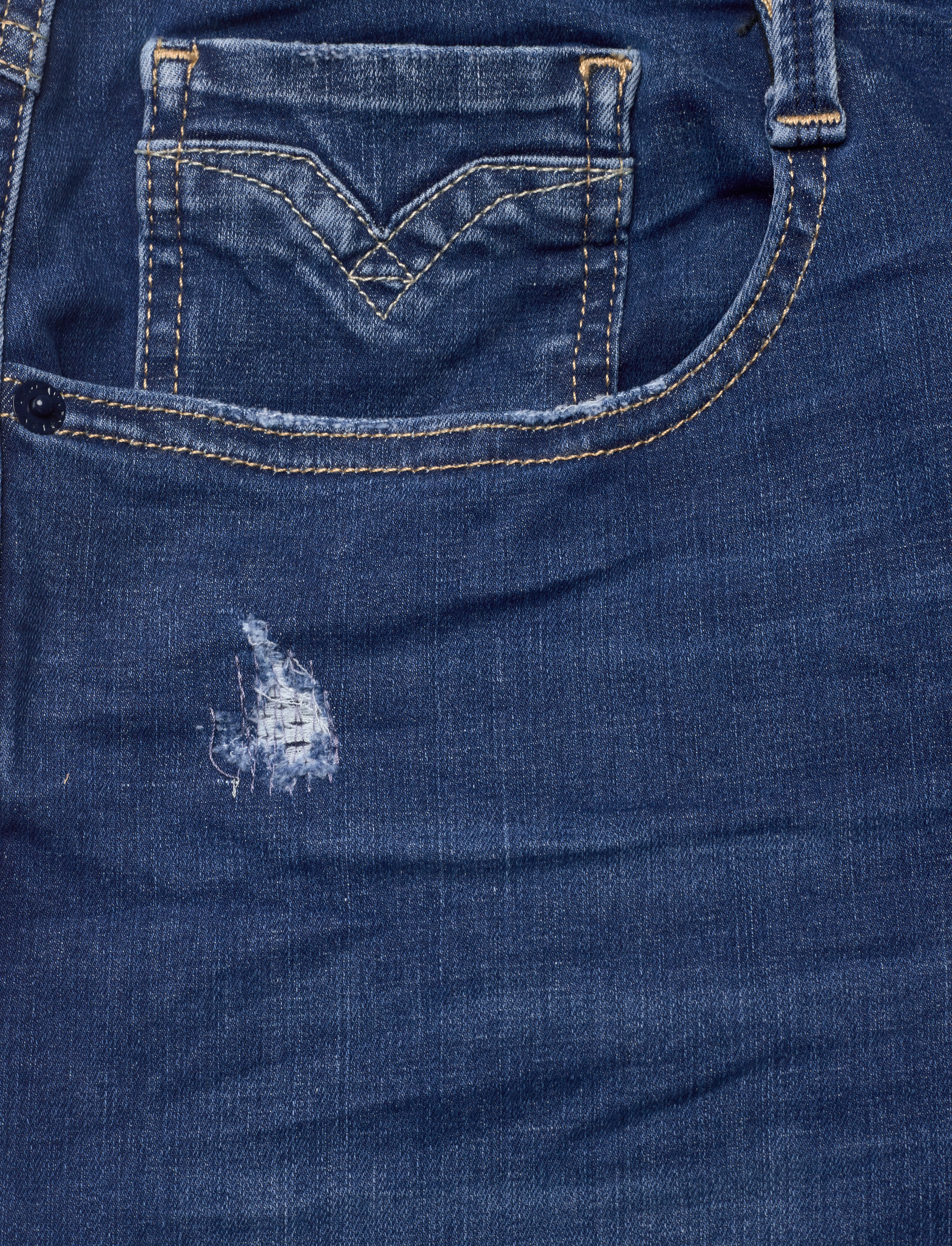 Replay - ANBASS Trousers SLIM OCEAN BLUE BROKEN&REPAIRED - blue - 2