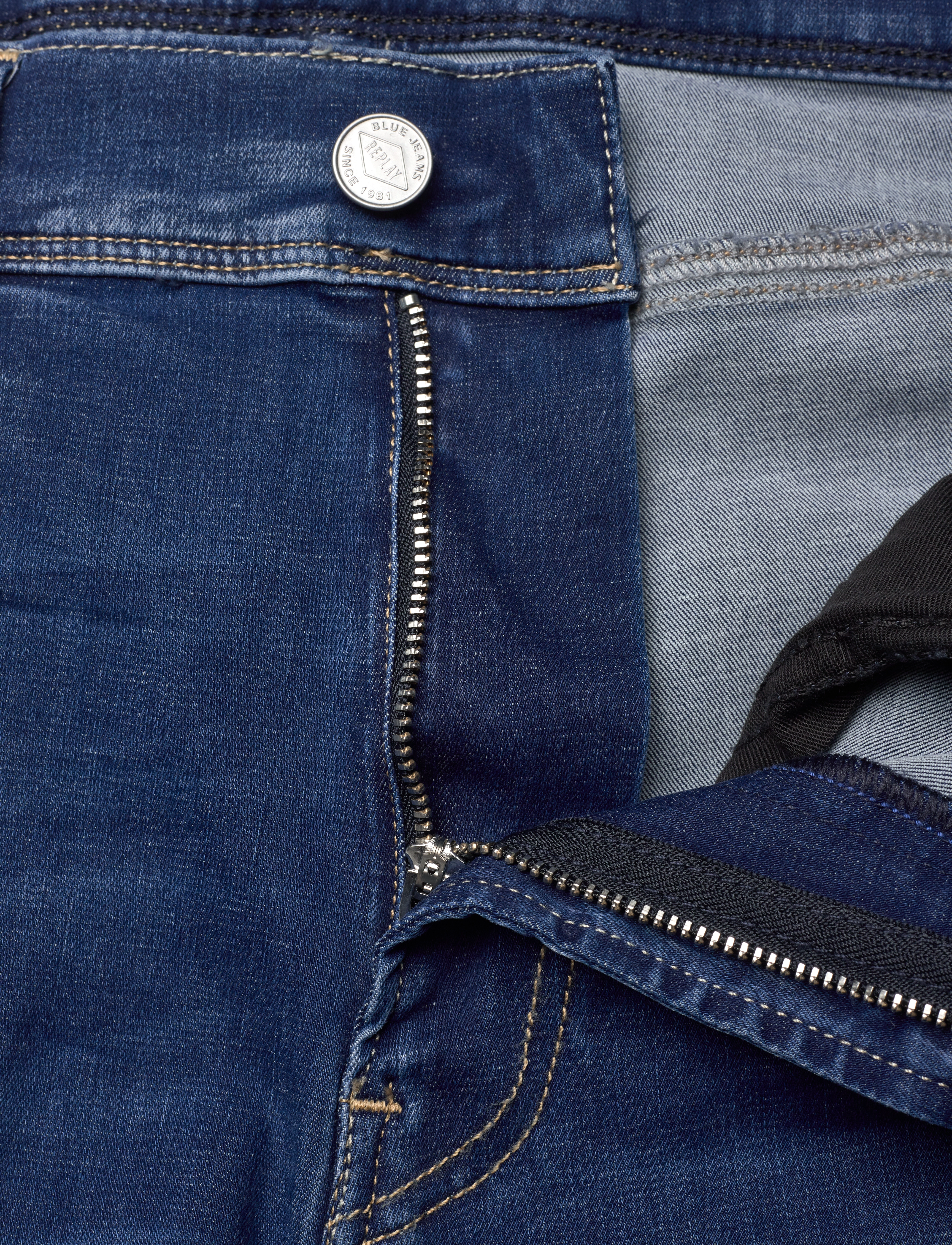 Replay - ANBASS Trousers SLIM OCEAN BLUE BROKEN&REPAIRED - blue - 3