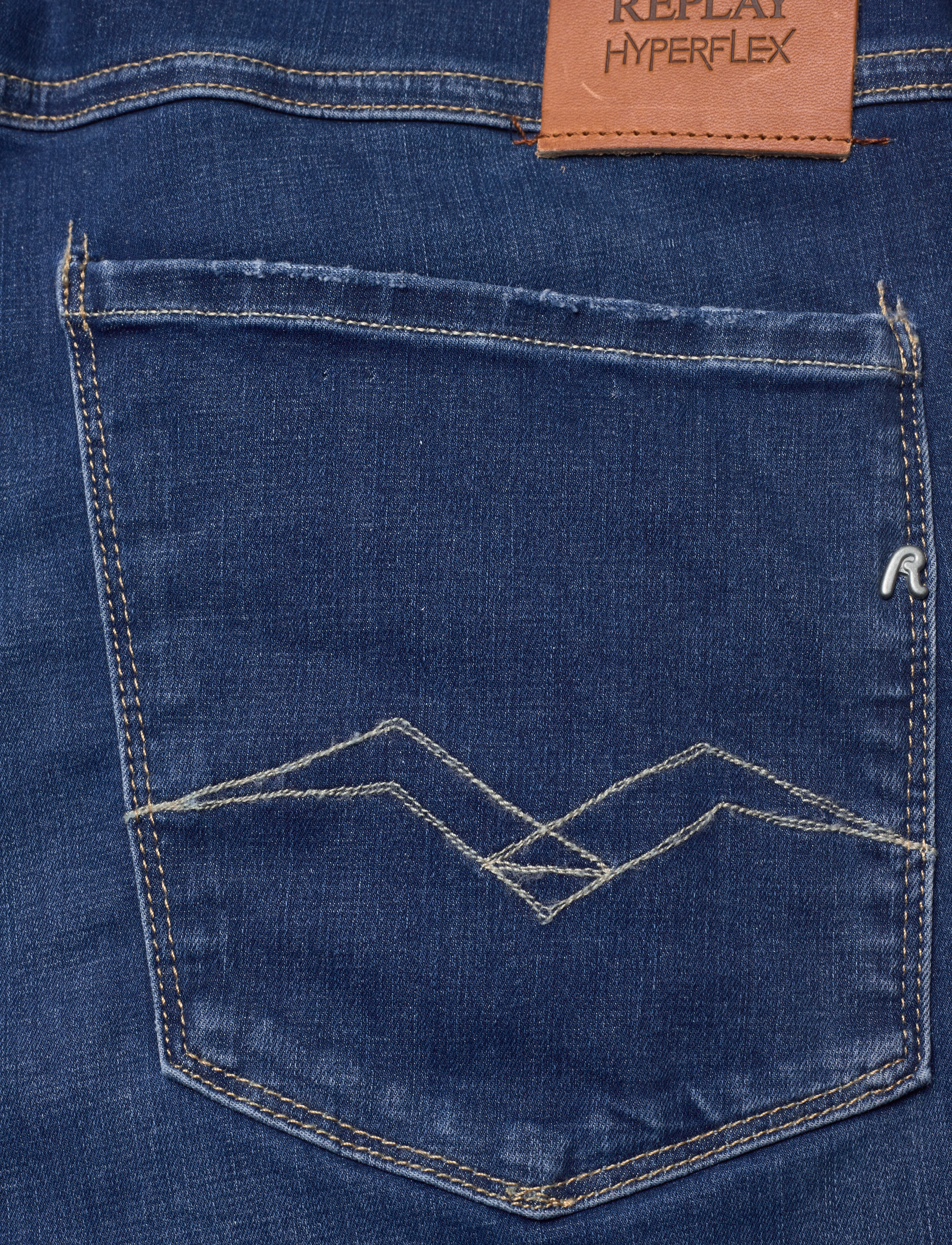 Replay - ANBASS Trousers SLIM OCEAN BLUE BROKEN&REPAIRED - blue - 4