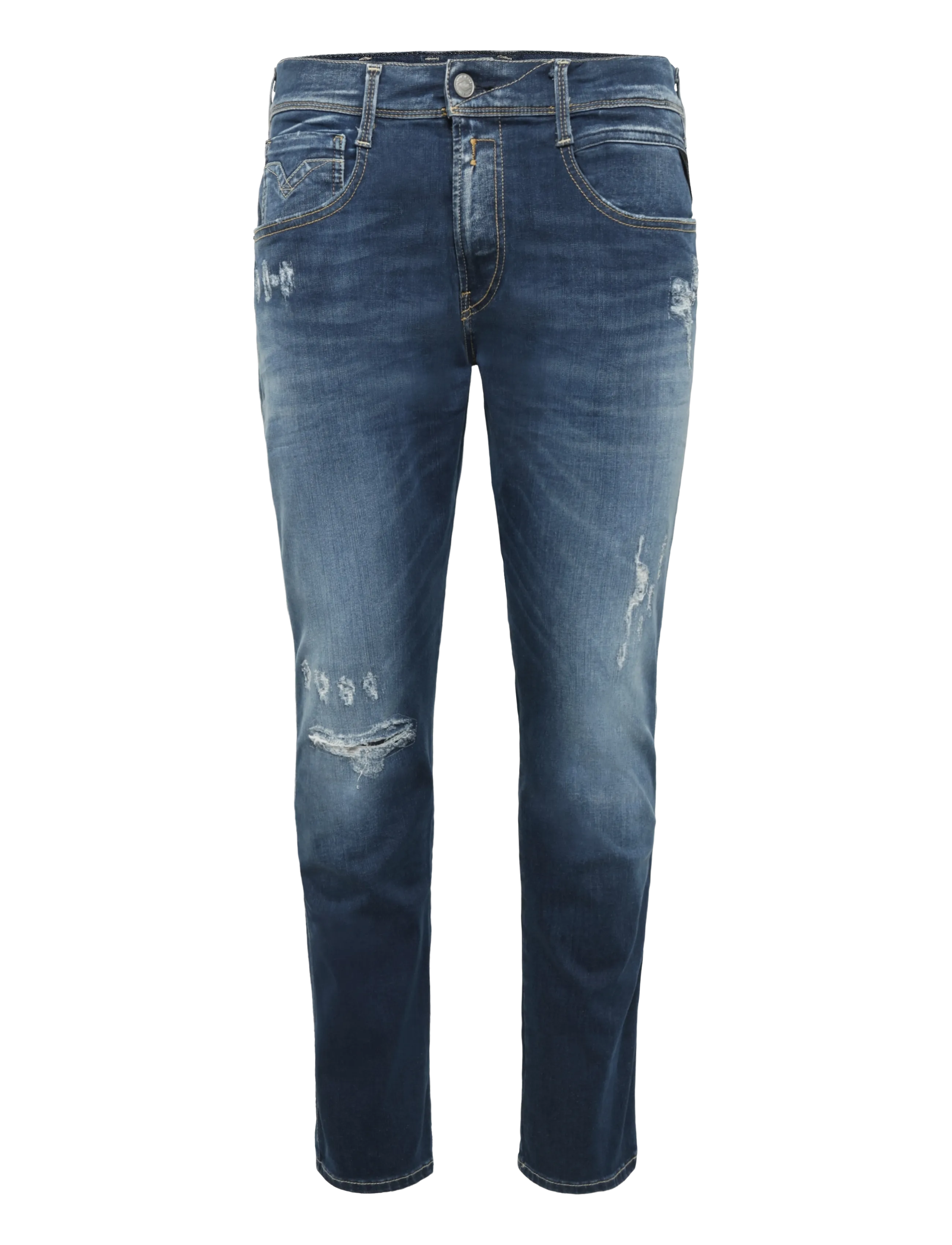 Replay - ANBASS SLIM Hyperflex Re-Used XLite Sustainable DENIM Trousers DARK BLUE - hosen & jeans - blue - 1