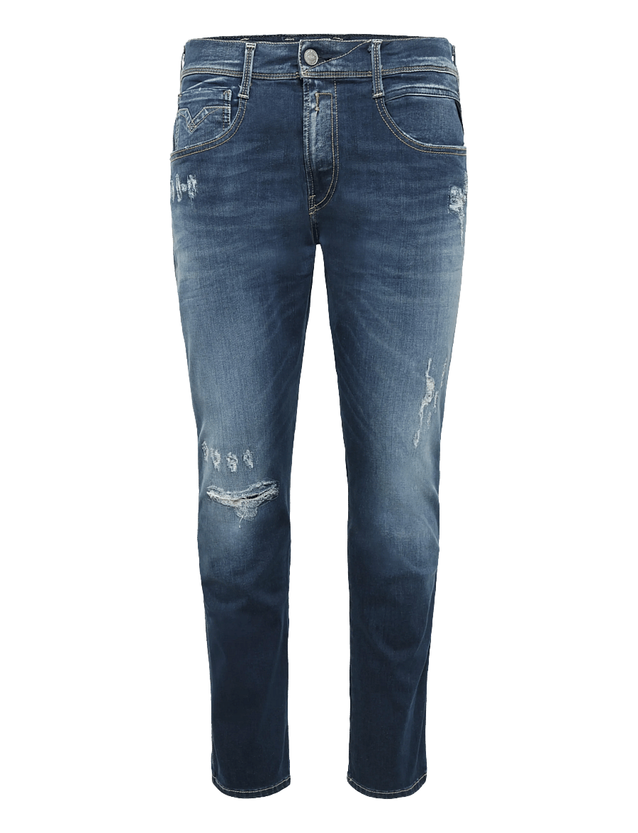 Replay - ANBASS SLIM Hyperflex Re-Used XLite Sustainable DENIM Trousers DARK BLUE - slim fit jeans - blue - 1