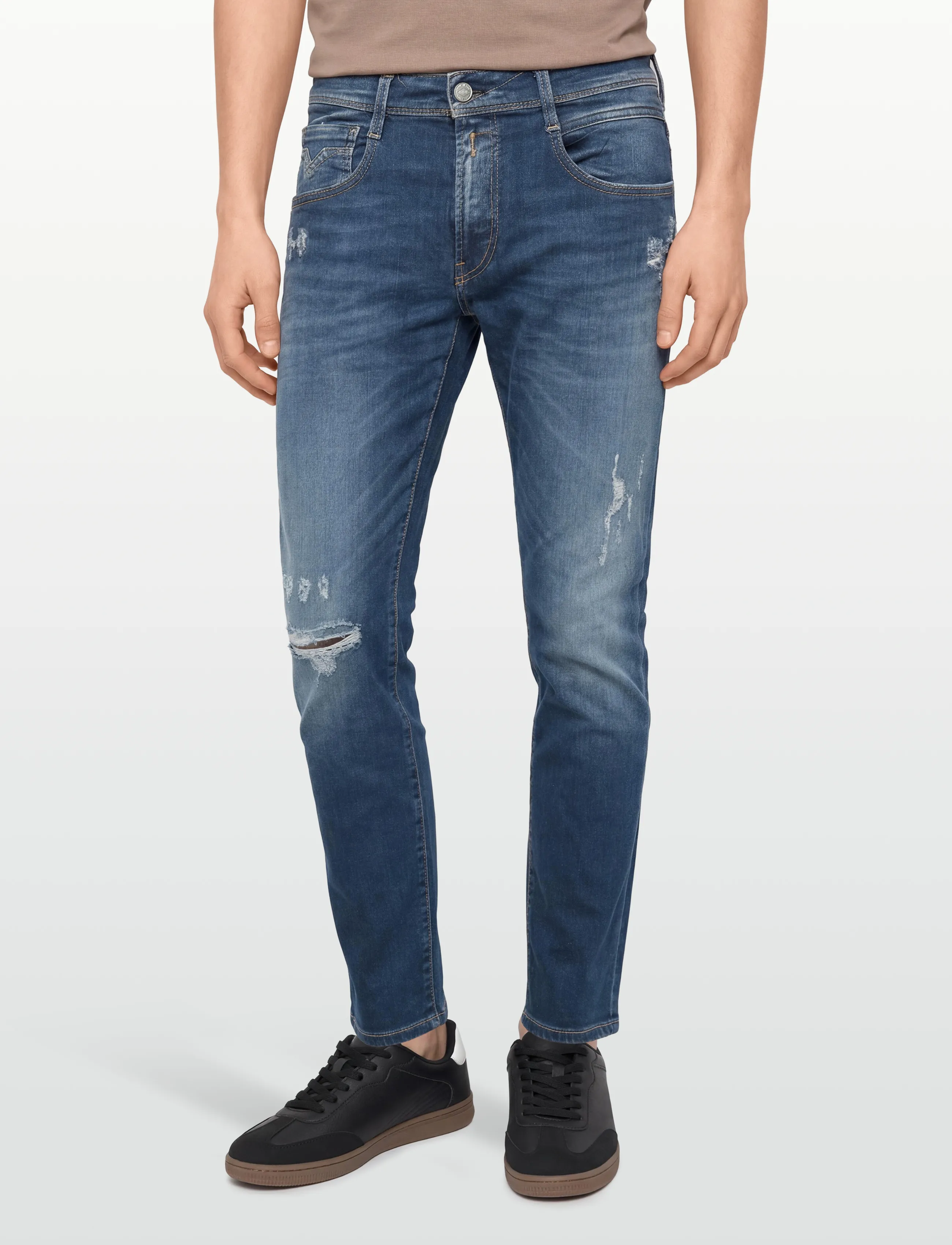 Replay - ANBASS SLIM Hyperflex Re-Used XLite Sustainable DENIM Trousers DARK BLUE - hosen & jeans - blue - 3