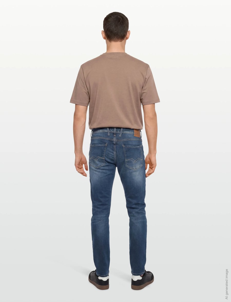 Replay - ANBASS SLIM Hyperflex Re-Used XLite Sustainable DENIM Trousers DARK BLUE - slim fit jeans - blue - 4