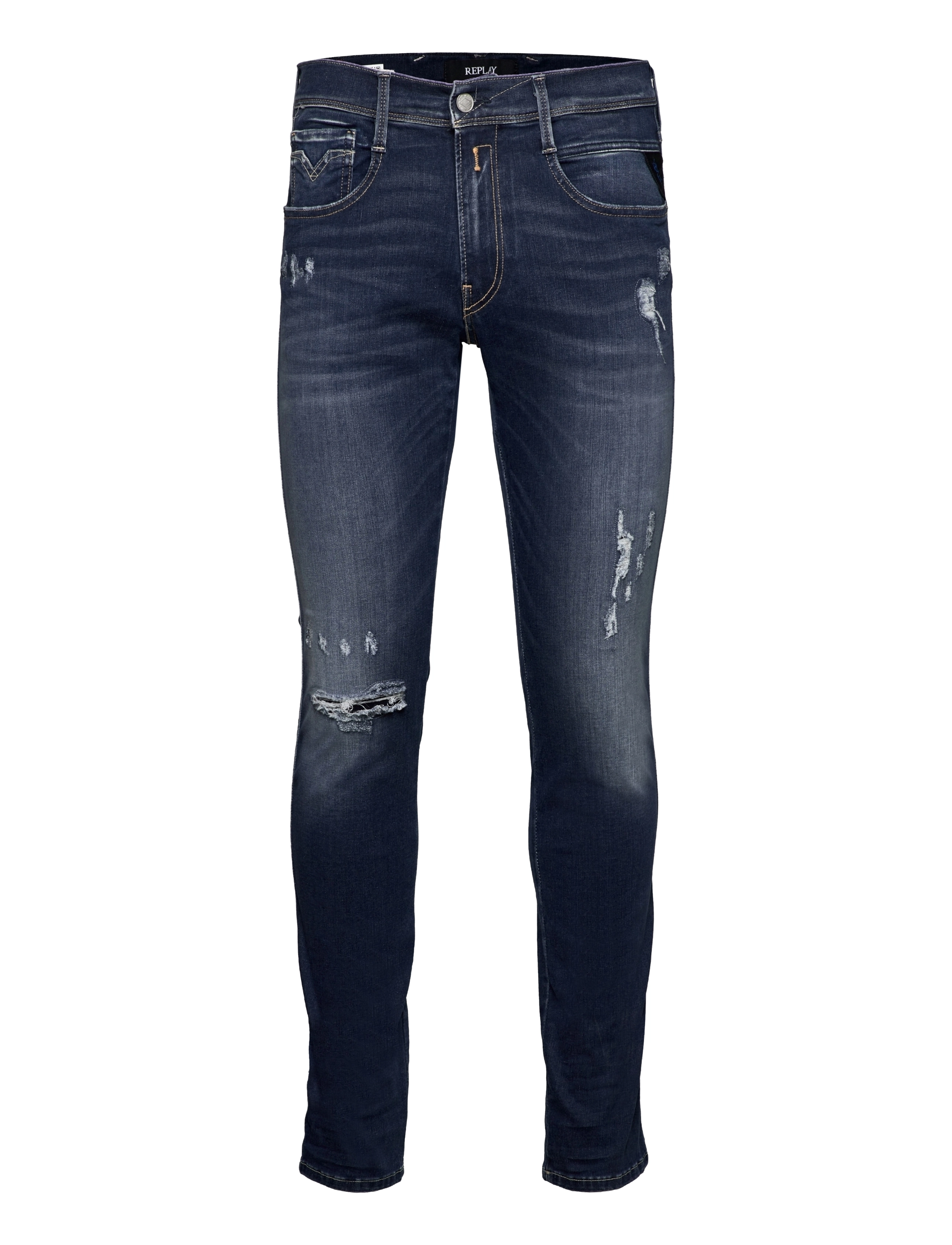 Replay - ANBASS Trousers SLIM Hyperflex Re-Used XLite - dark blue - 1