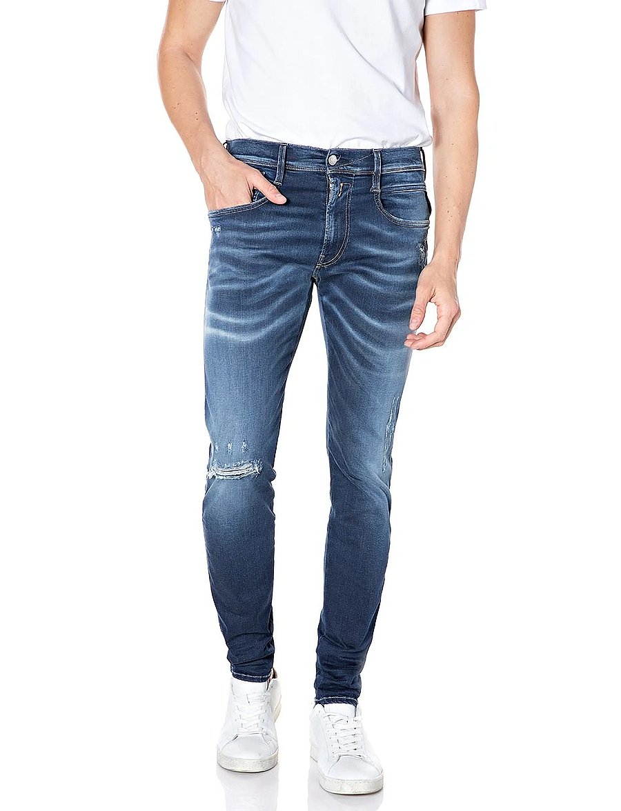 Replay - ANBASS Trousers SLIM Hyperflex Re-Used XLite - dark blue - 0