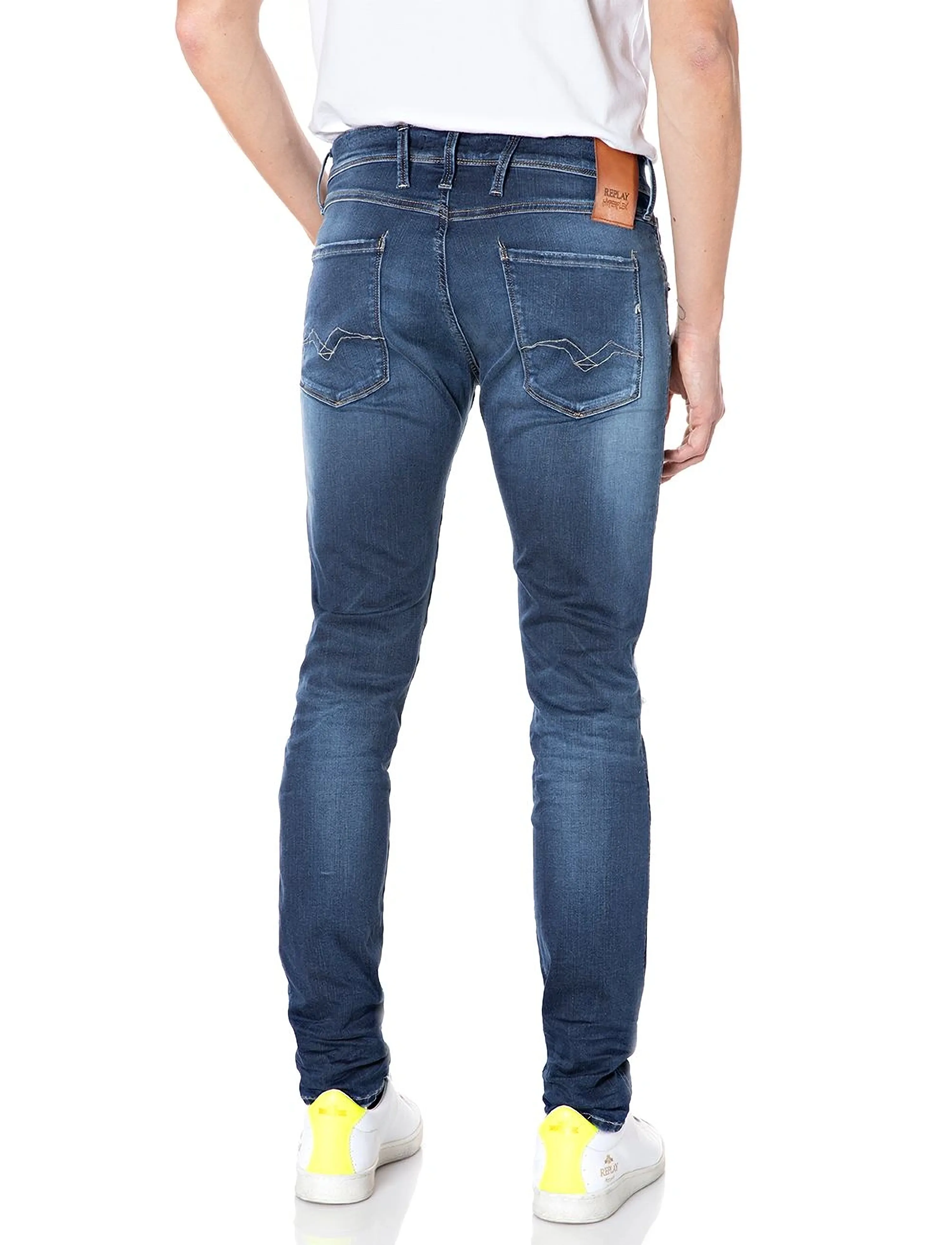 Replay - ANBASS Trousers SLIM Hyperflex Re-Used XLite - dark blue - 3