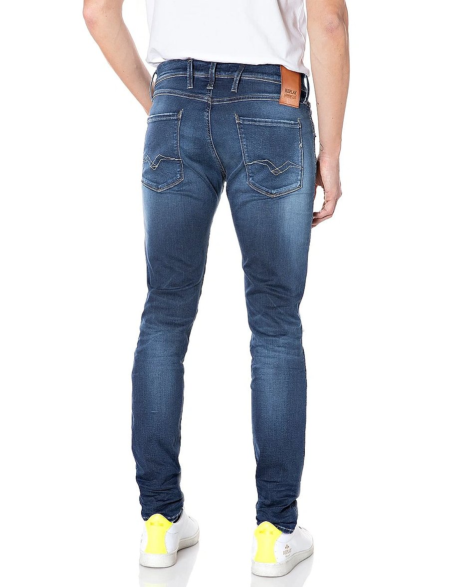 Replay - ANBASS Trousers SLIM Hyperflex Re-Used XLite - dark blue - 3
