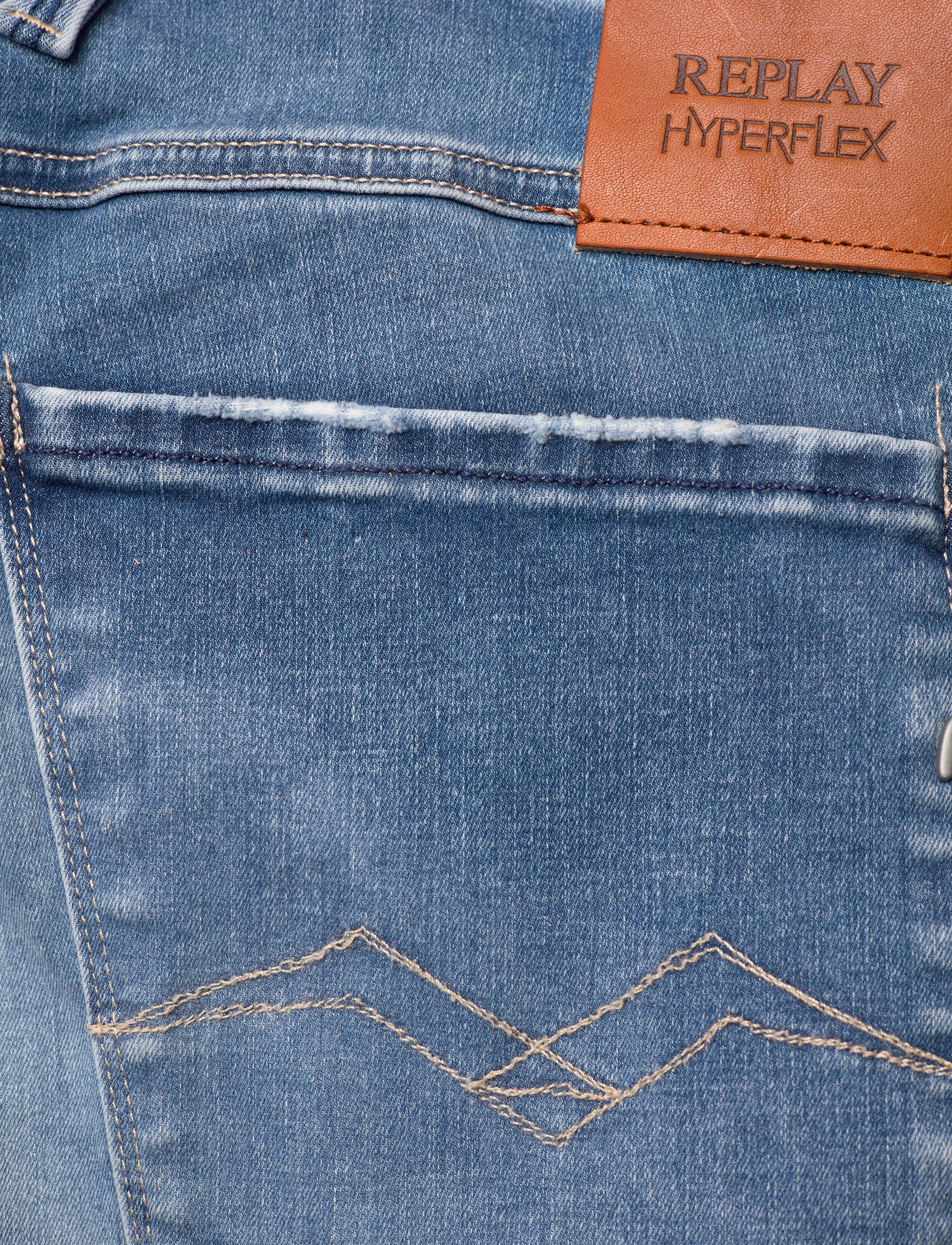 Replay - ANBASS Trousers SLIM OCEAN BLUE BROKEN&REPAIRED - blue - 4