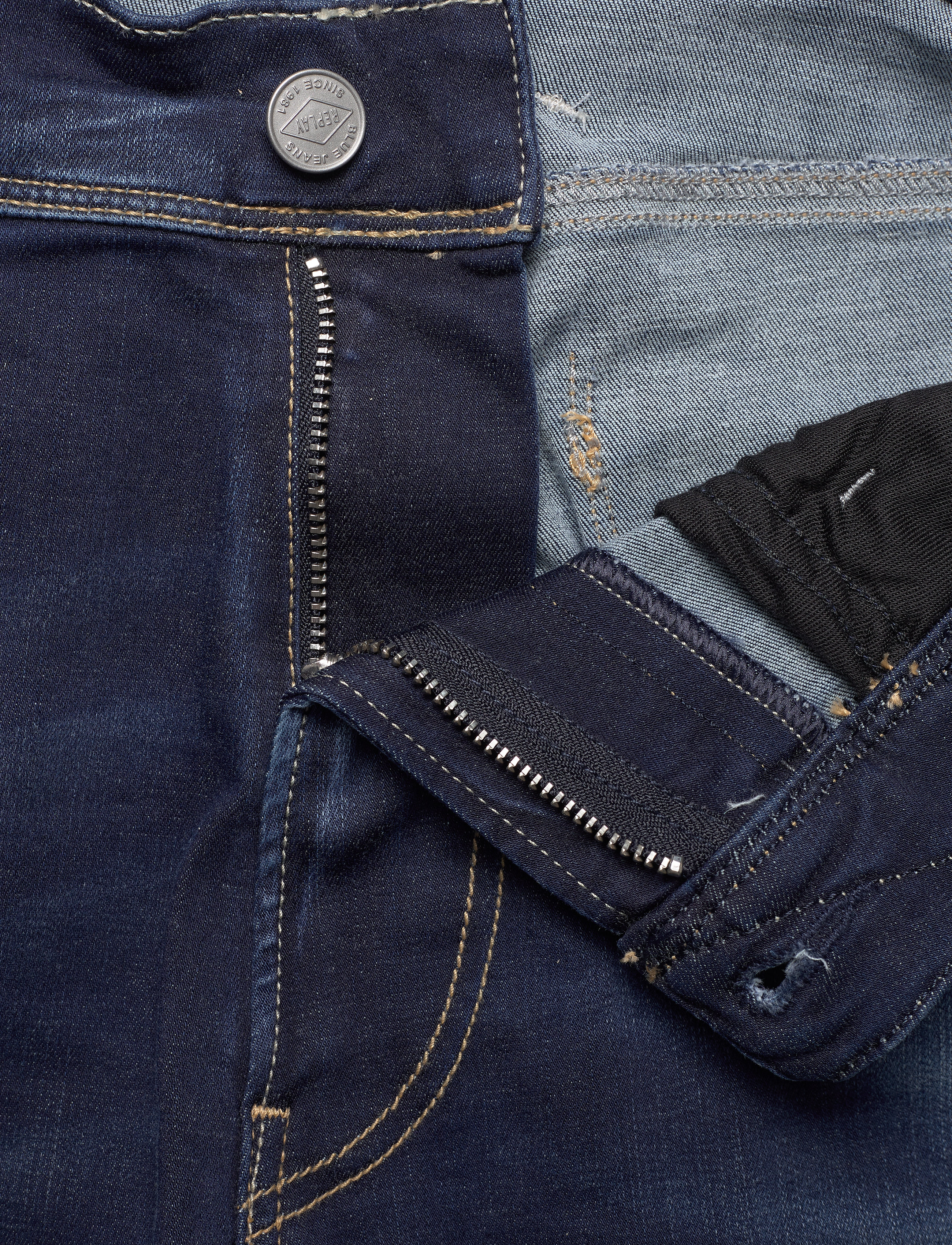 Replay - ANBASS Trousers SLIM Hyperflex Re-Used XLite - dark blue - 3