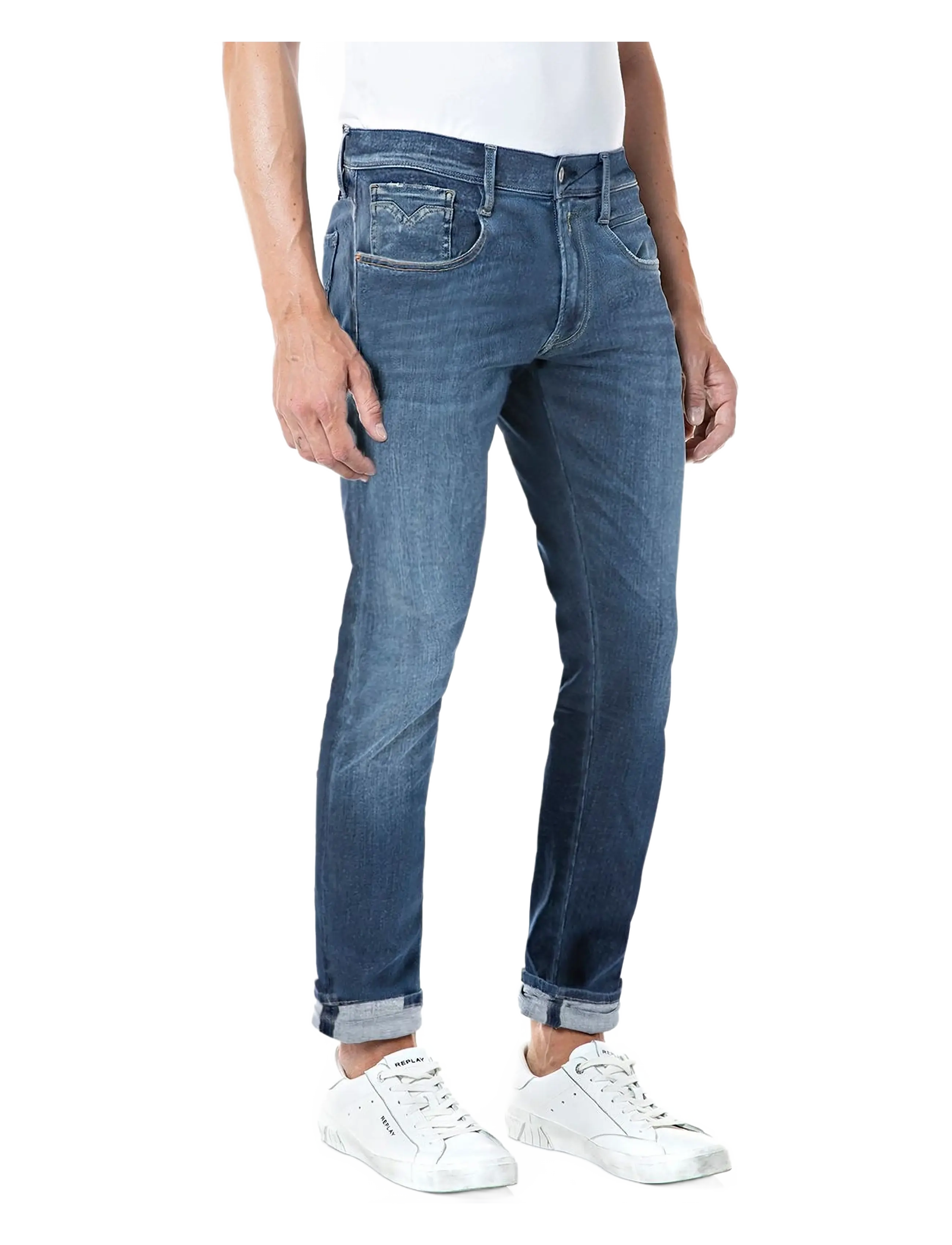 Replay - ANBASS Trousers SLIM Hyperflex Re-Used - dark blue - 0