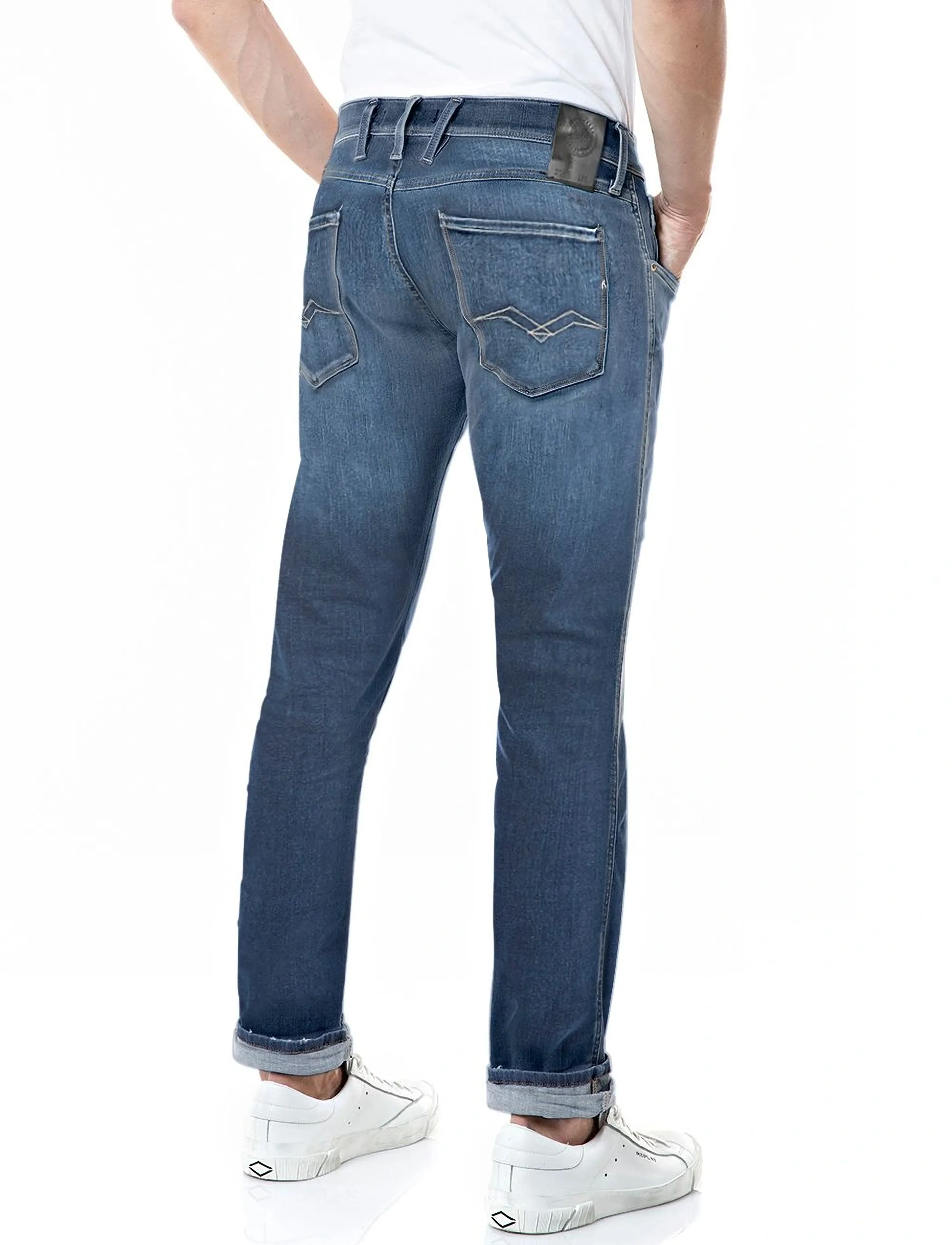 Replay - ANBASS Trousers SLIM Hyperflex Re-Used - dark blue - 2