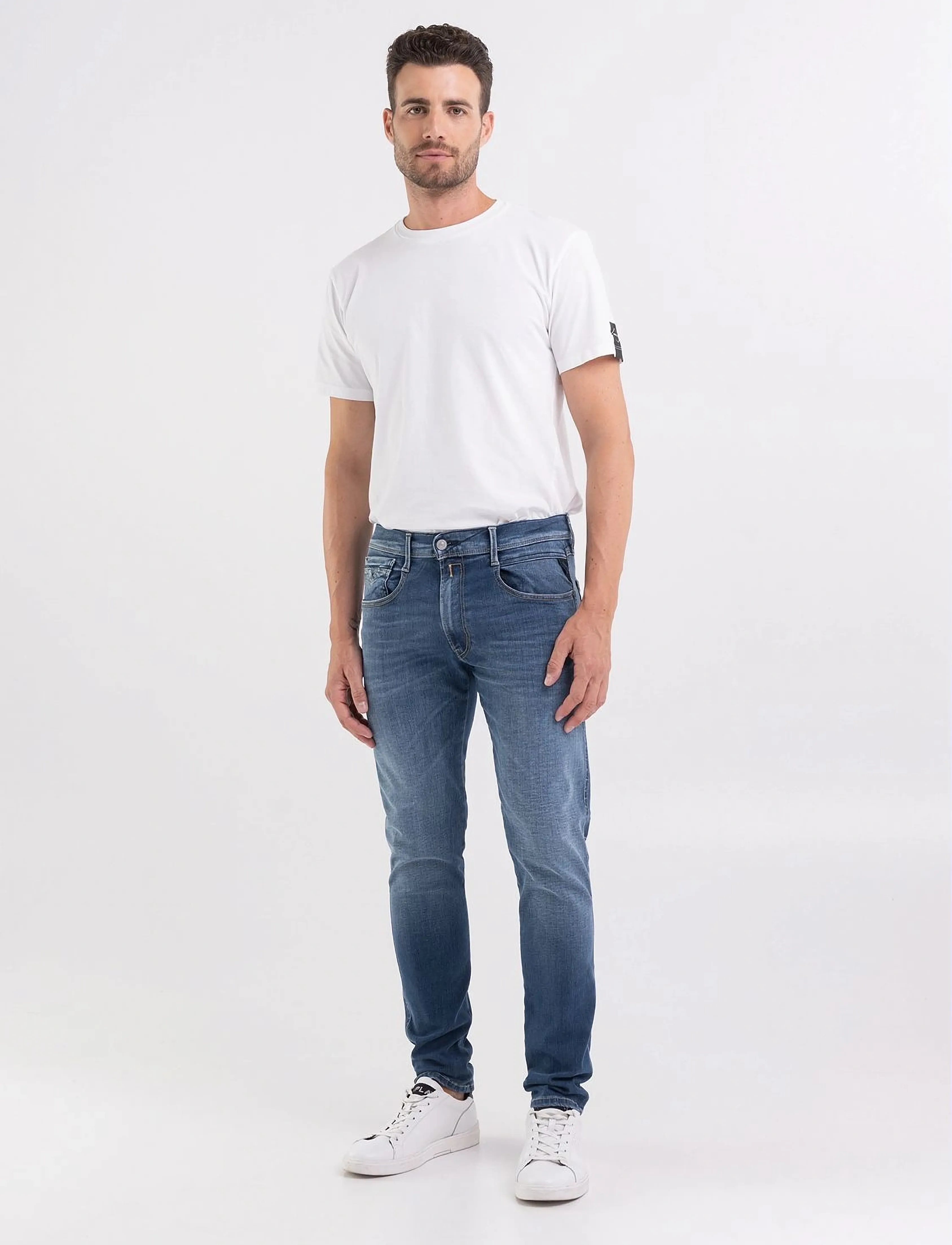 Replay - ANBASS Trousers SLIM Hyperflex Re-Used - dark blue - 3