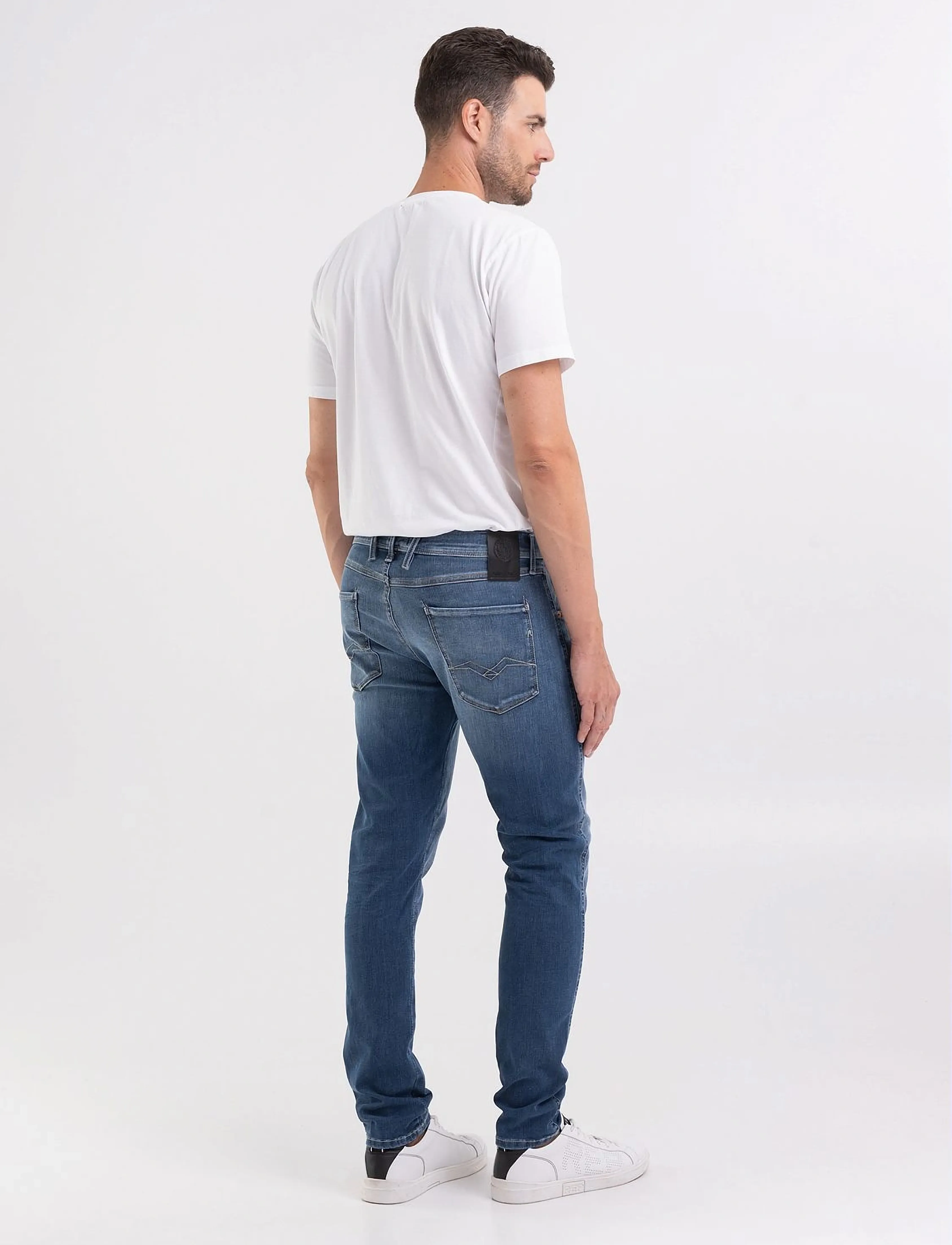 Replay - ANBASS Trousers SLIM Hyperflex Re-Used - dark blue - 5