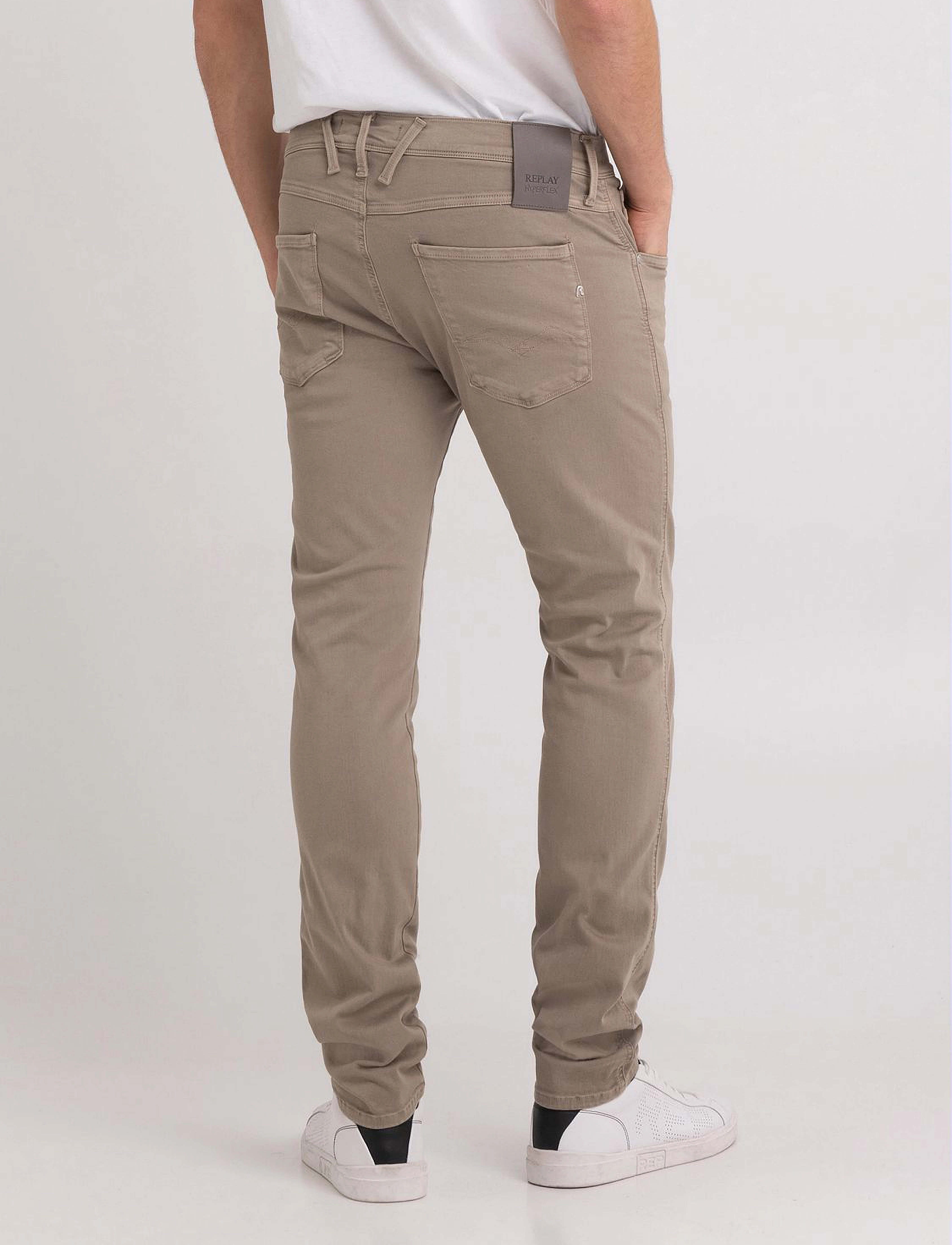 Replay - ANBASS Trousers SLIM Hyperflex Colour XLite - beige - 3