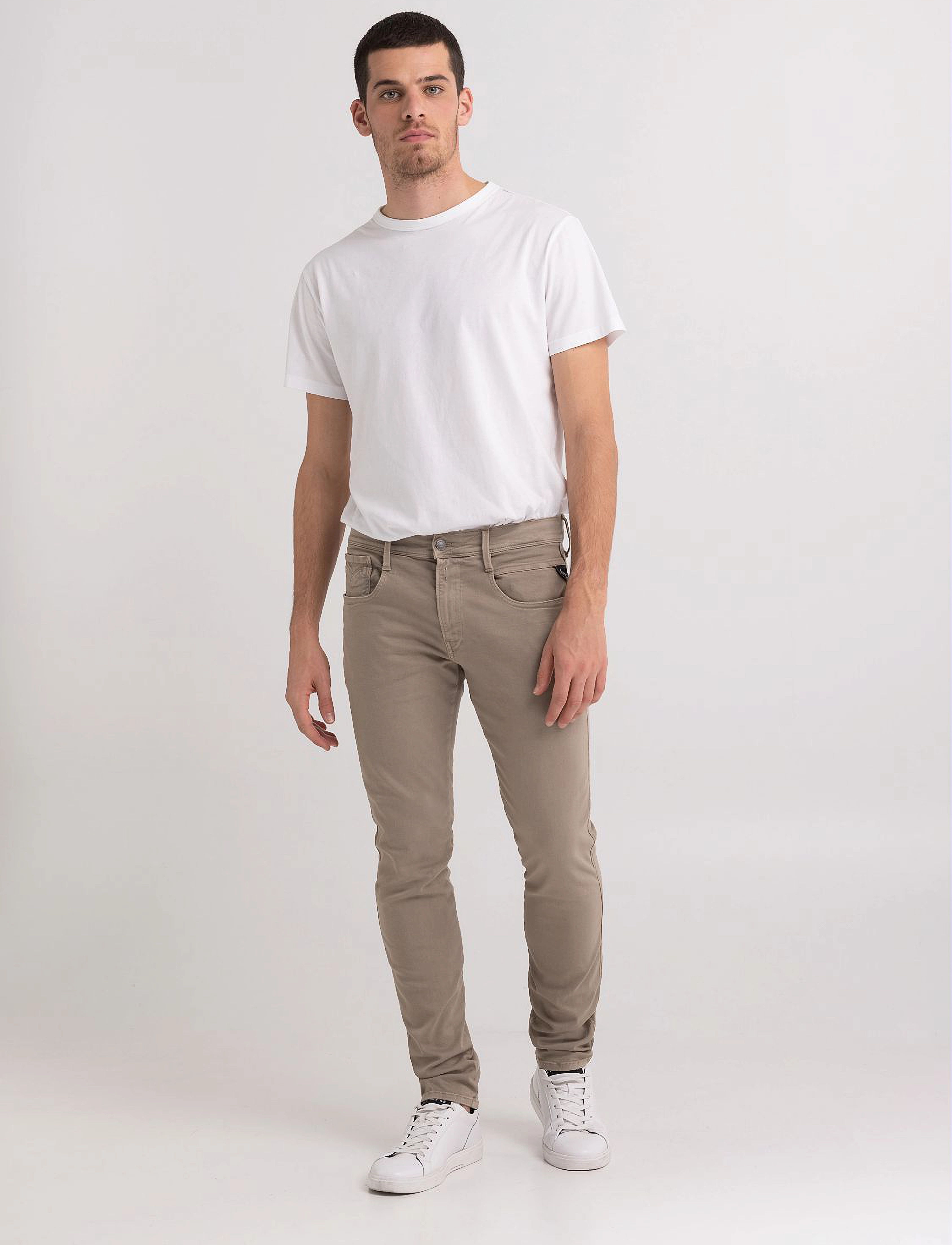 Replay - ANBASS Trousers SLIM Hyperflex Colour XLite - beige - 4