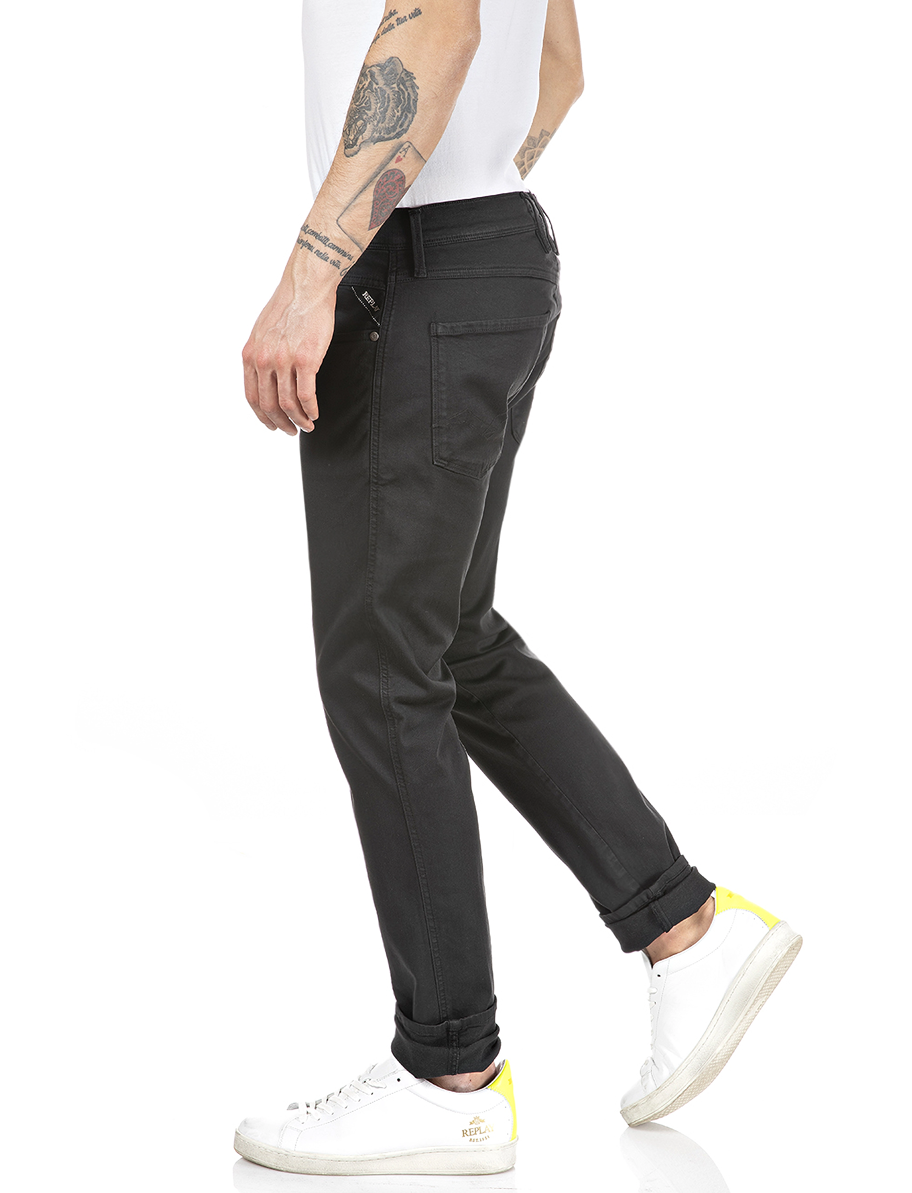 Replay - ANBASS Trousers SLIM Hyperflex Colour XLite - black - 4