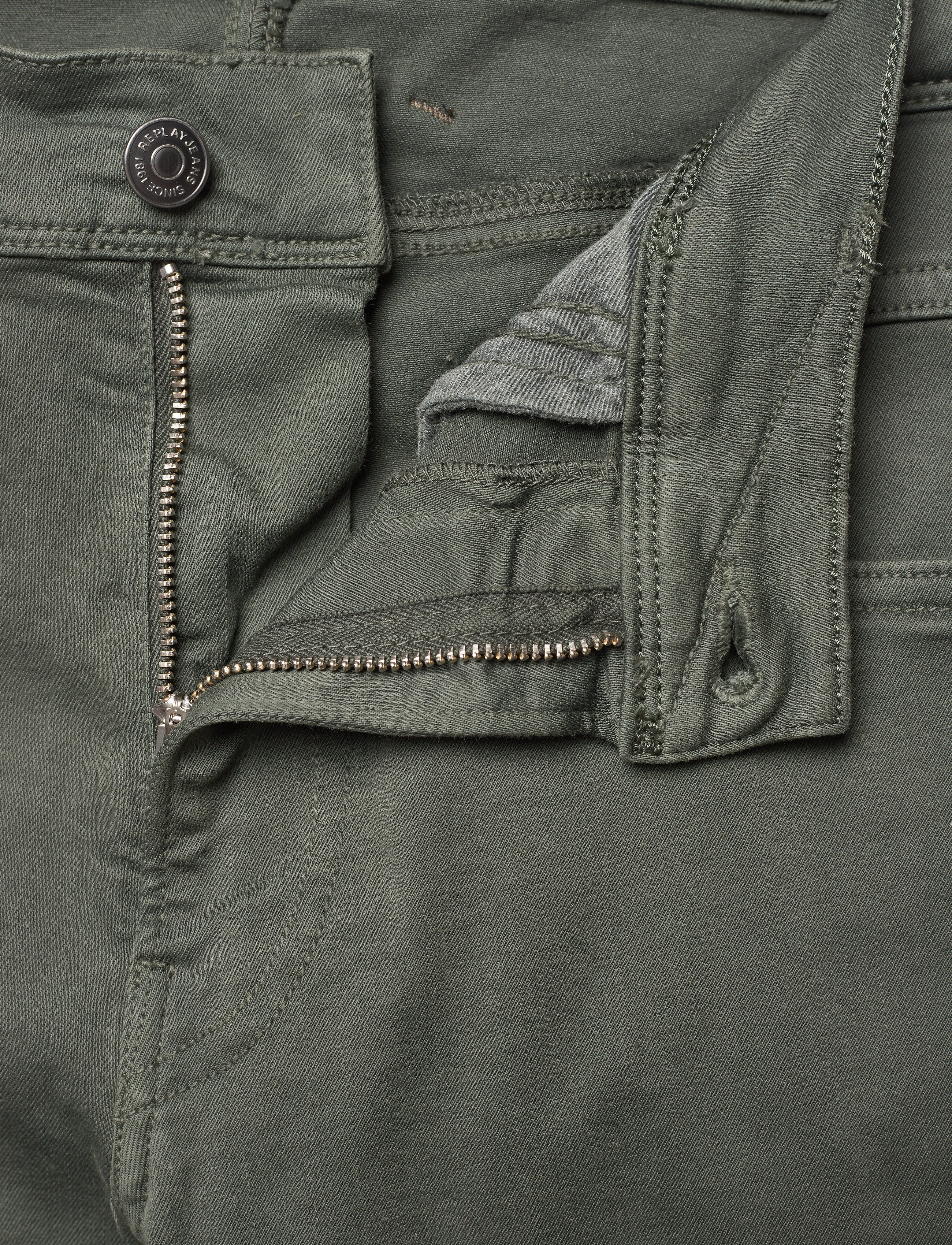 Replay - ANBASS Trousers SLIM Hyperflex Colour XLite - military green.. - 5