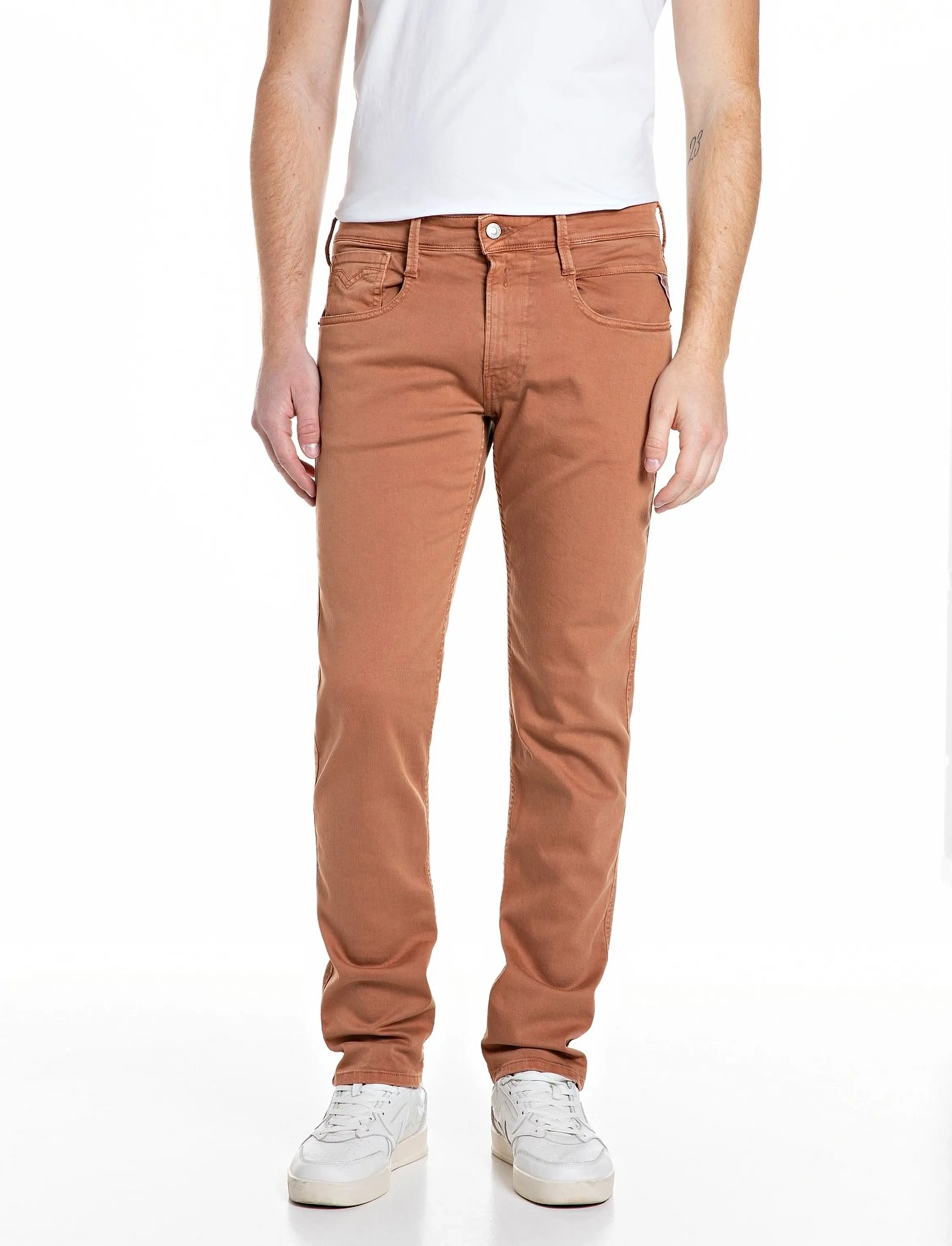 Replay Anbass Trousers Slim, 36 x 32, Brown, Jeans > Smalle, Herre