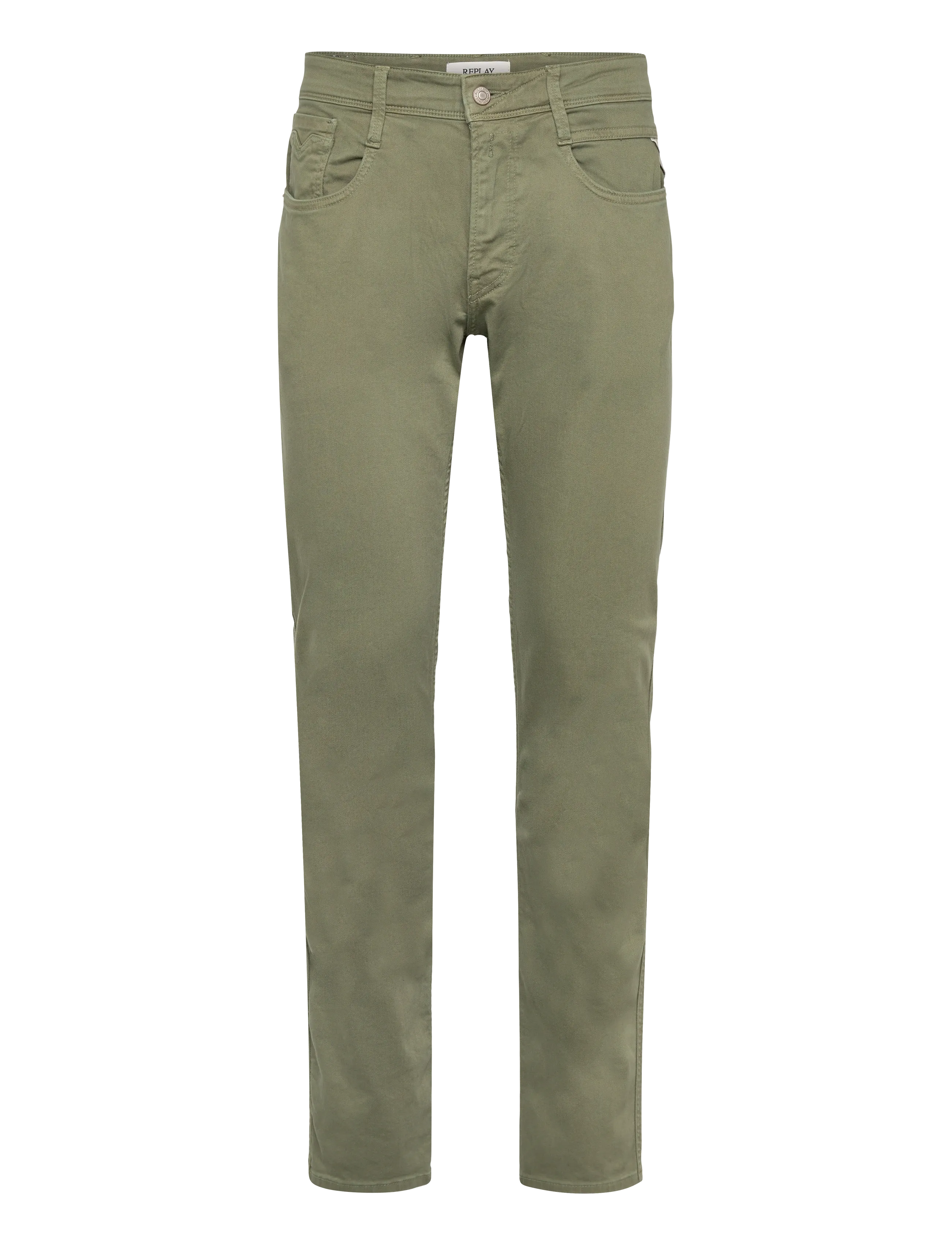 Replay ANBASS Trousers SLIM - Jeans - GREEN / brown
