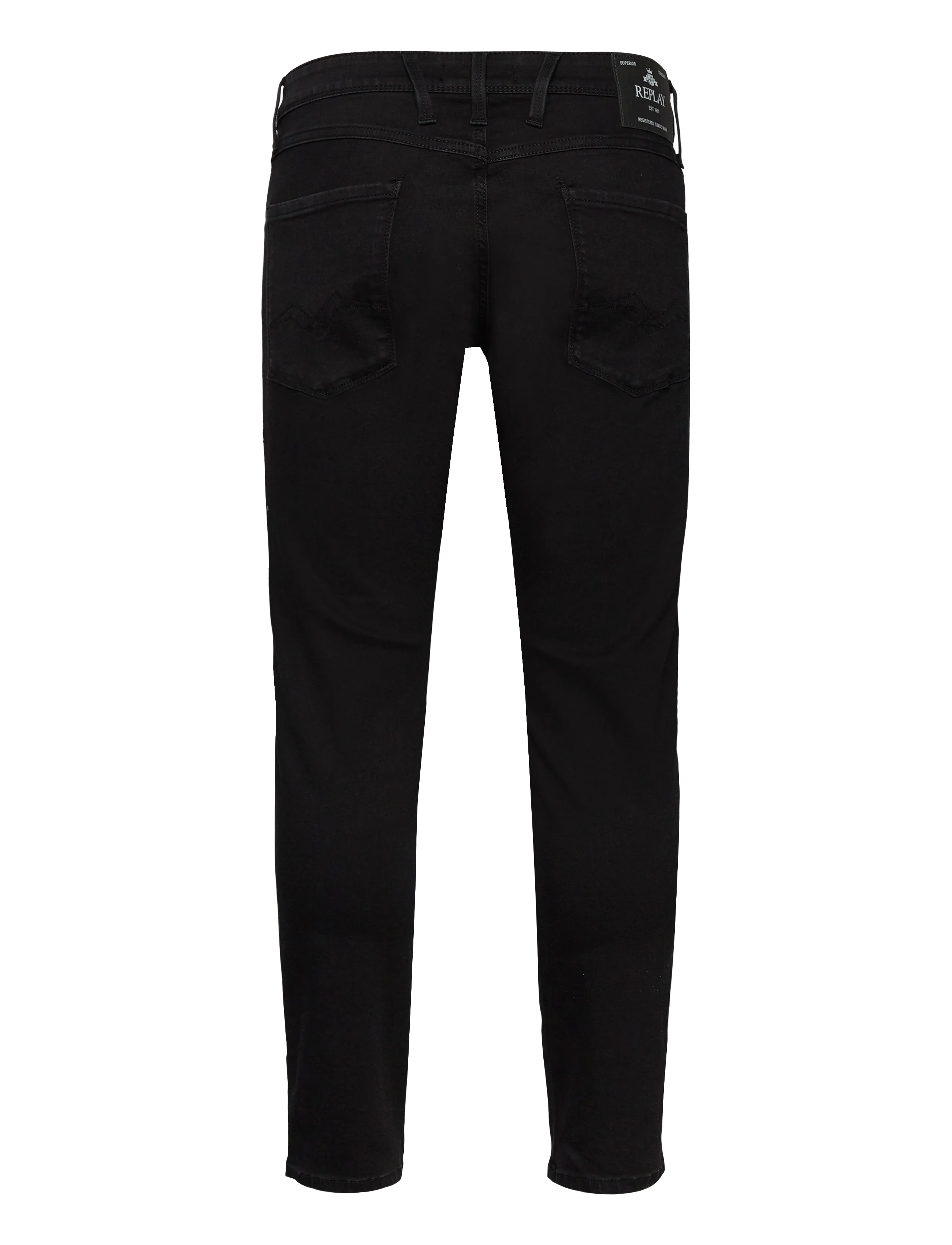 Replay - ANBASS Trousers SLIM 99 Denim - kitsad teksad - black - 2
