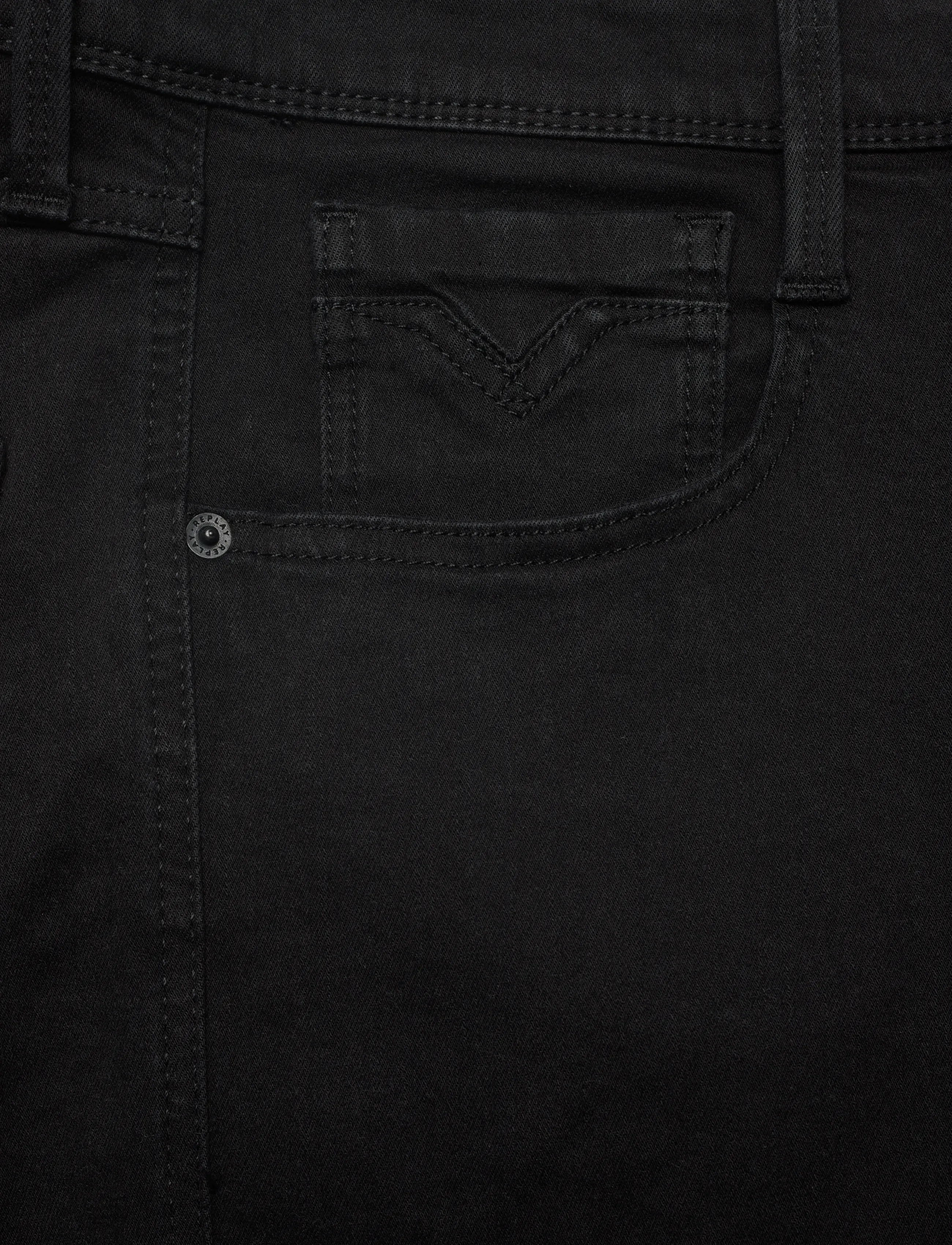 Replay - ANBASS Trousers SLIM 99 Denim - kitsad teksad - black - 4