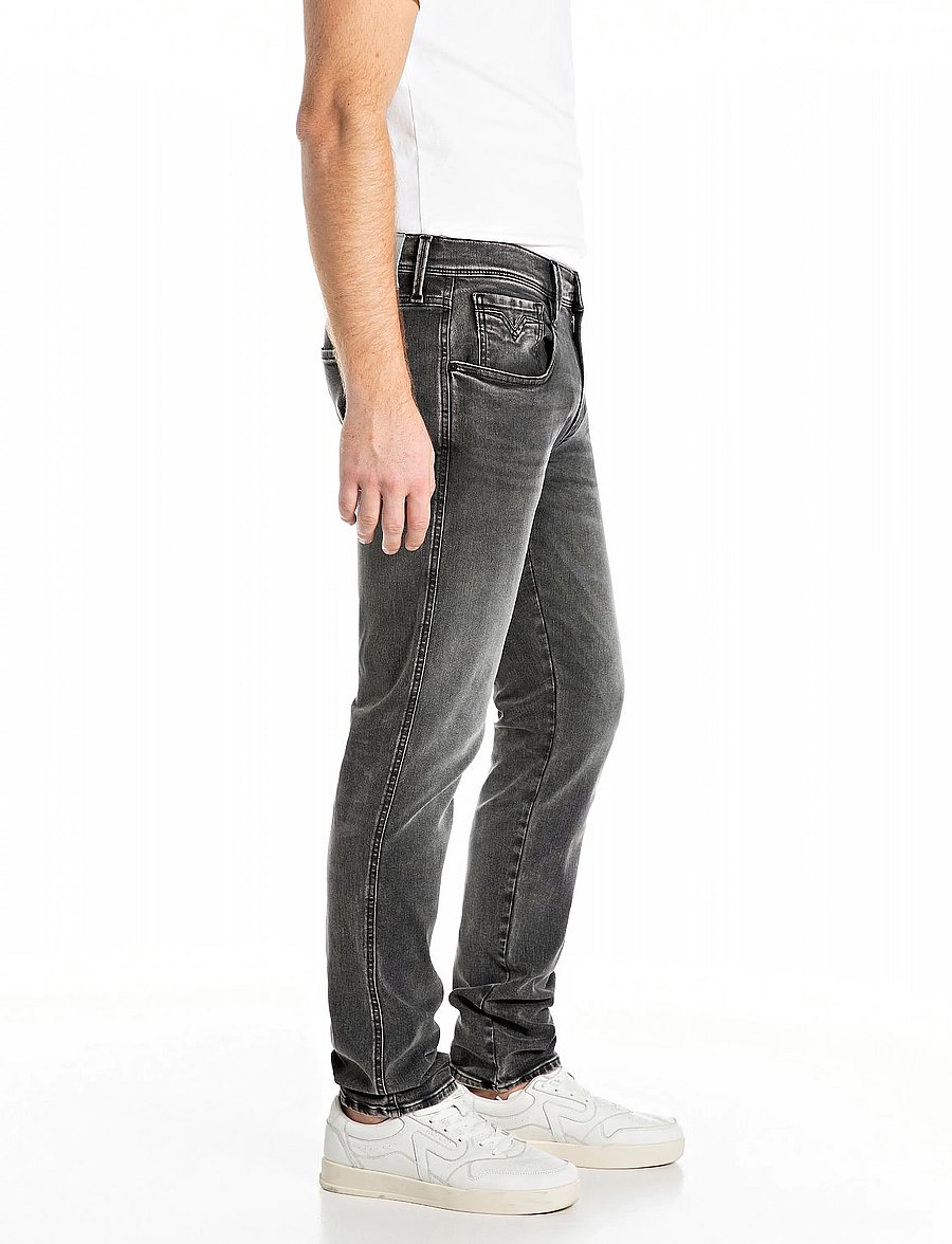 Replay - ANBASS Trousers SLIM HYPERFLEX ORIGINAL - kitsad teksad - darkgrey - 4