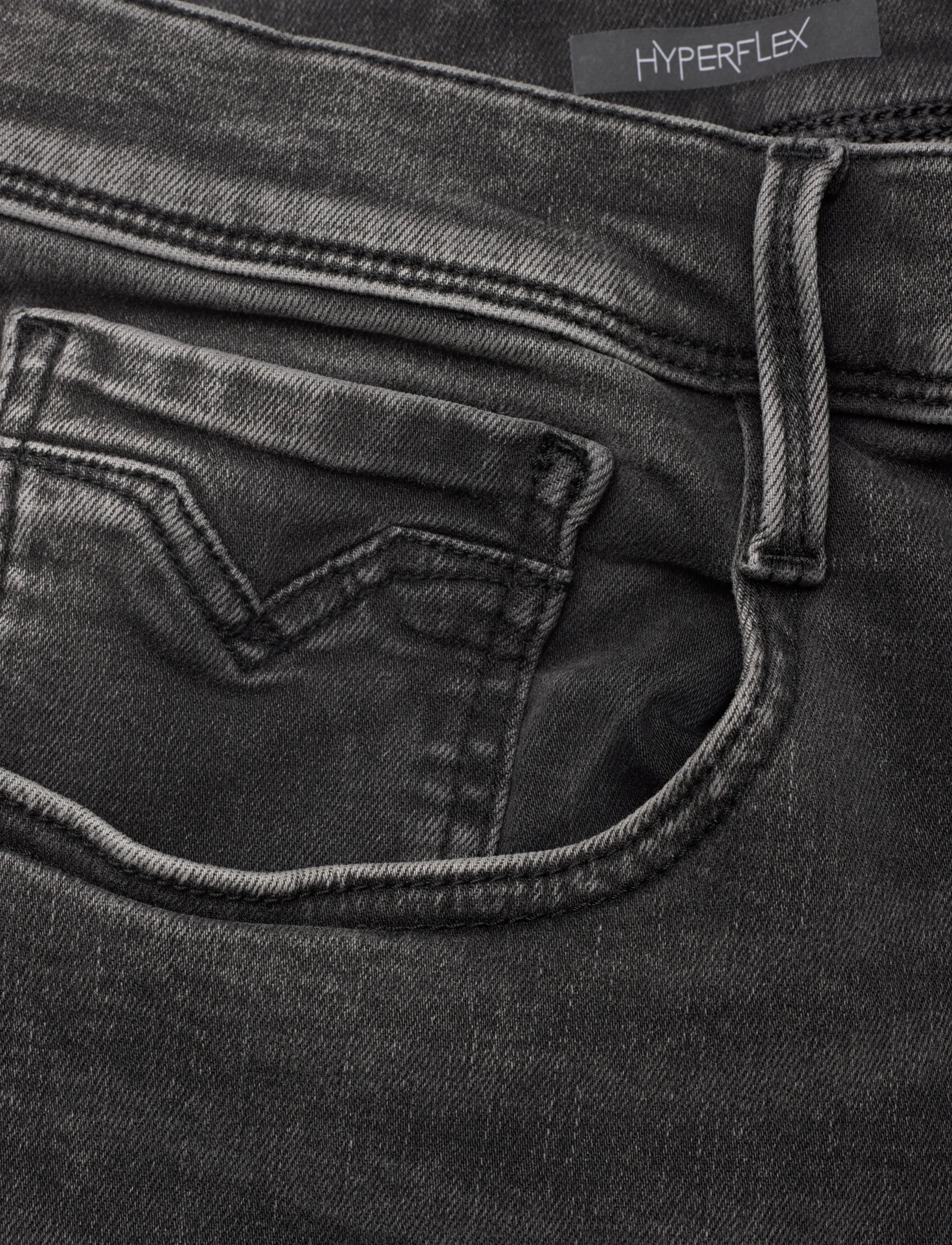 Replay - ANBASS Trousers SLIM HYPERFLEX ORIGINAL - kitsad teksad - darkgrey - 5