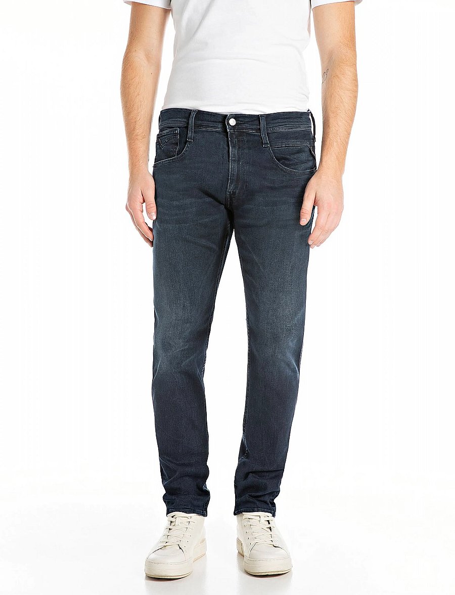 Replay - ANBASS Trousers SLIM HYPERFLEX ORIGINAL - slim jeans - blue - 0