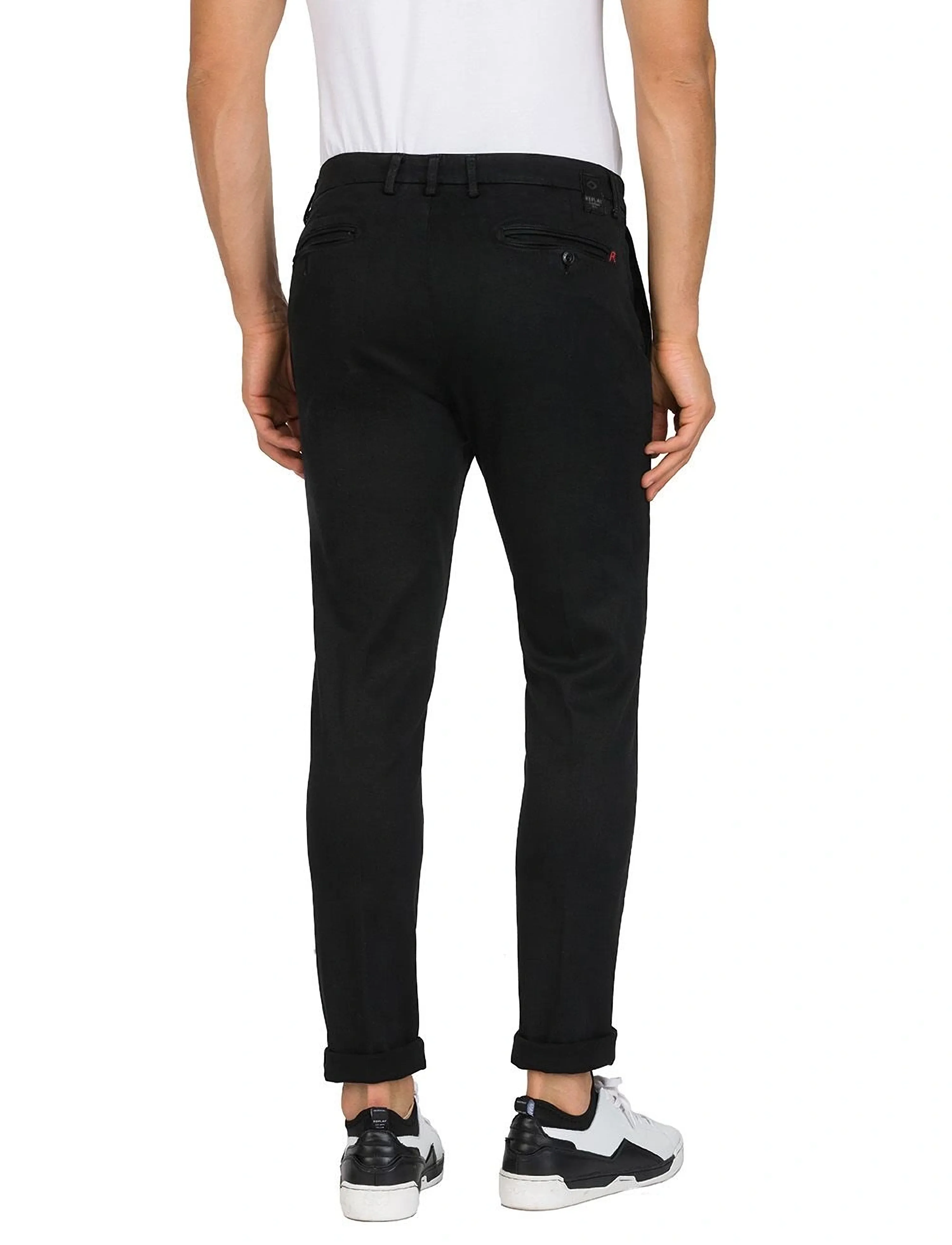 Replay - ZEUMAR Trousers SLIM Hyperchino Color Xlite - chinos - black - 3