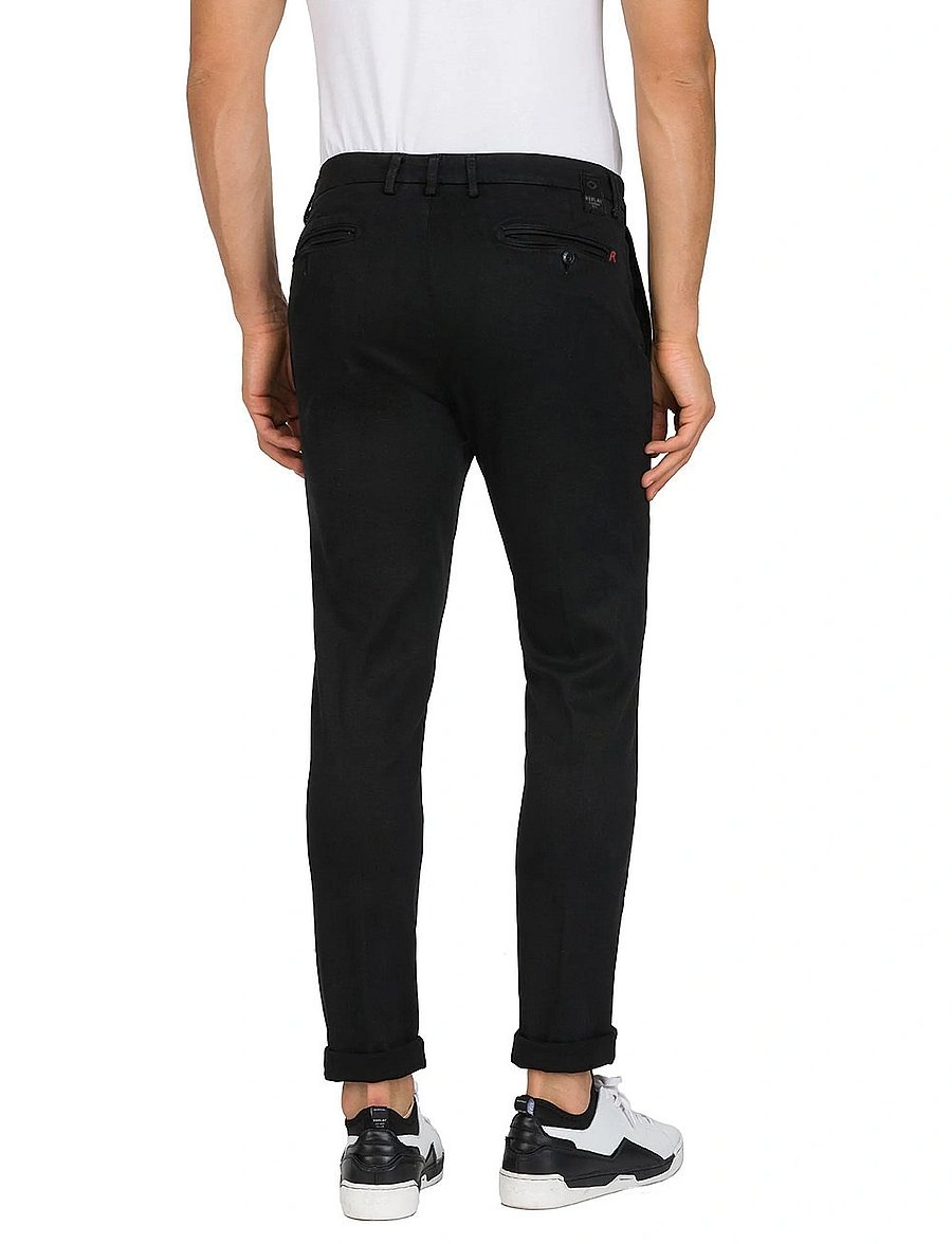 Replay - ZEUMAR Trousers SLIM Hyperchino Color Xlite - chinos - black - 3