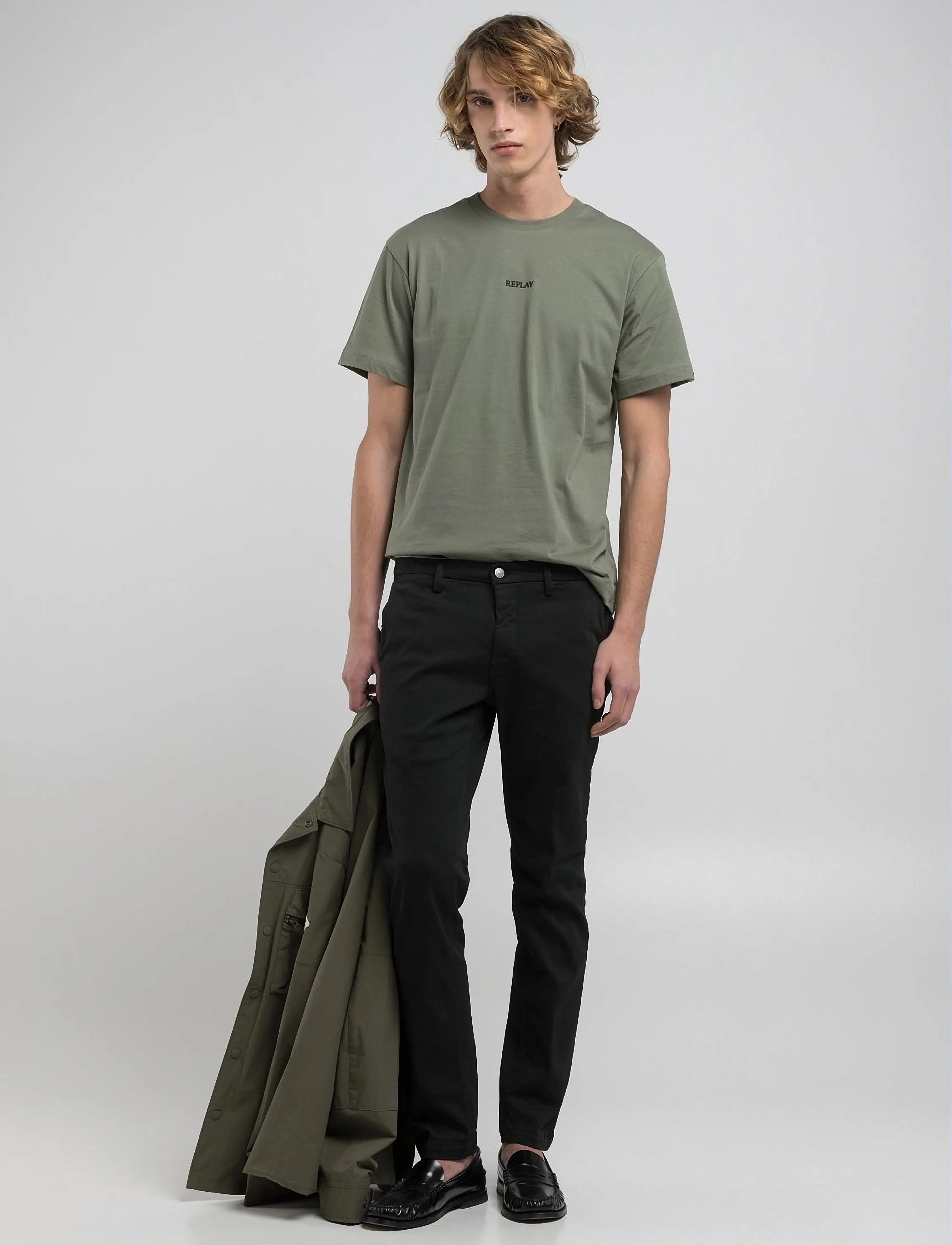 Replay - ZEUMAR Trousers SLIM Hyperchino Color Xlite - chinos - black - 4