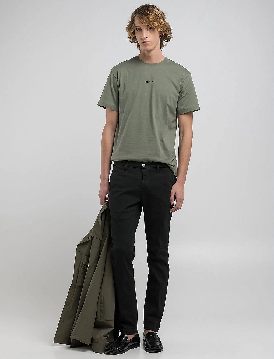 Replay - ZEUMAR Trousers SLIM Hyperchino Color Xlite - chinos - black - 4