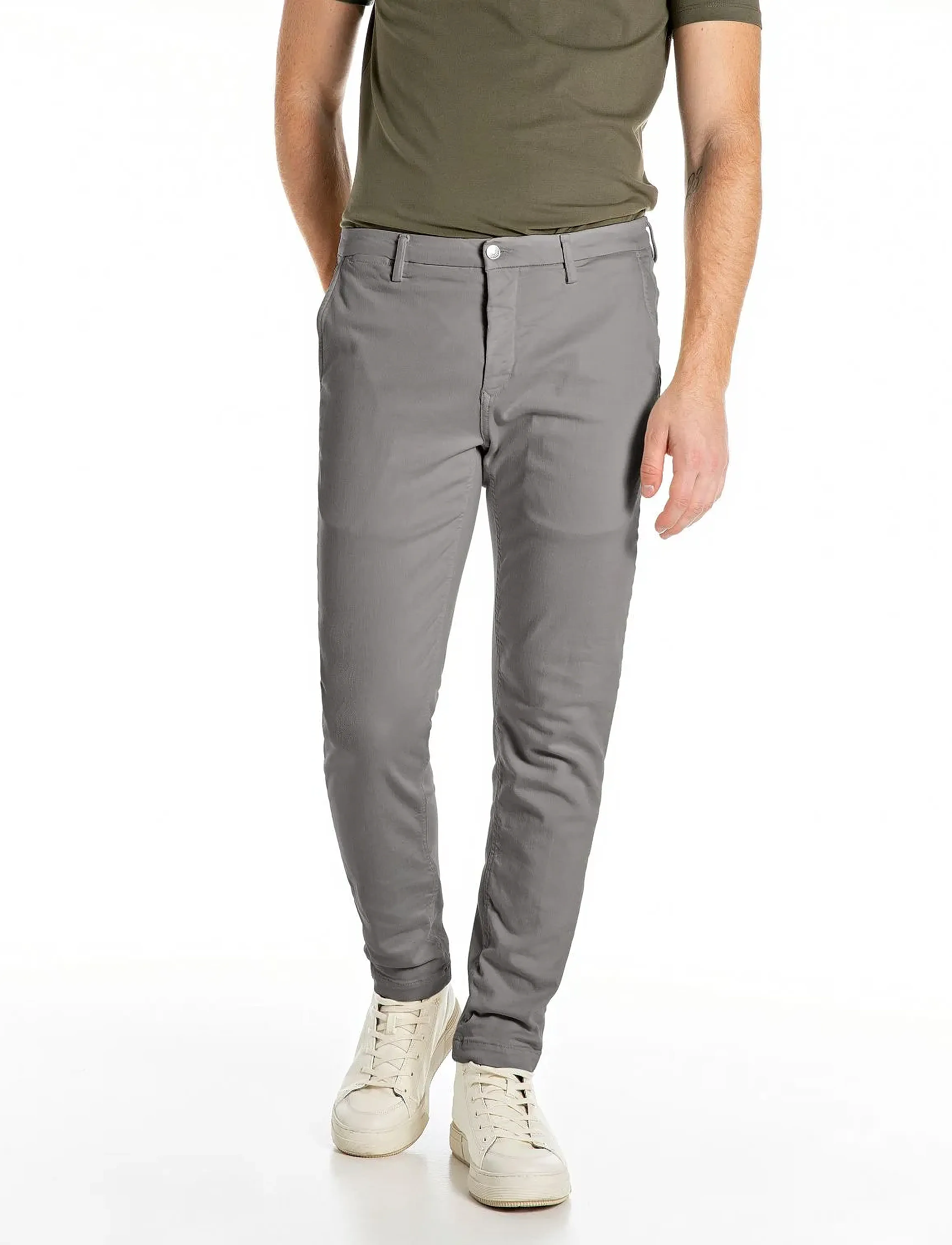 Replay - ZEUMAR Trousers SLIM Hyperchino Color Xlite - grey - 0