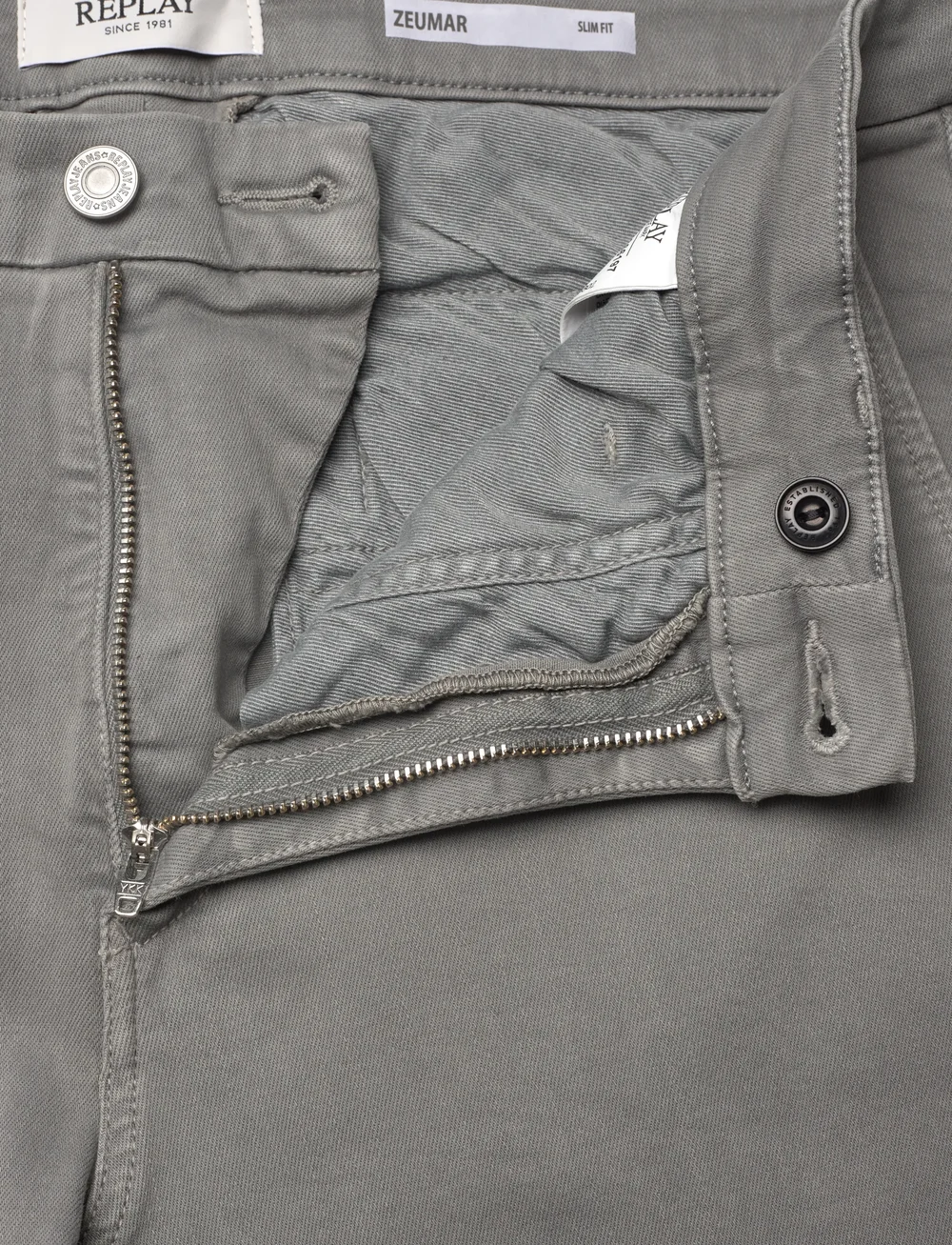 Replay - ZEUMAR Trousers SLIM Hyperchino Color Xlite - chinos - grey - 5