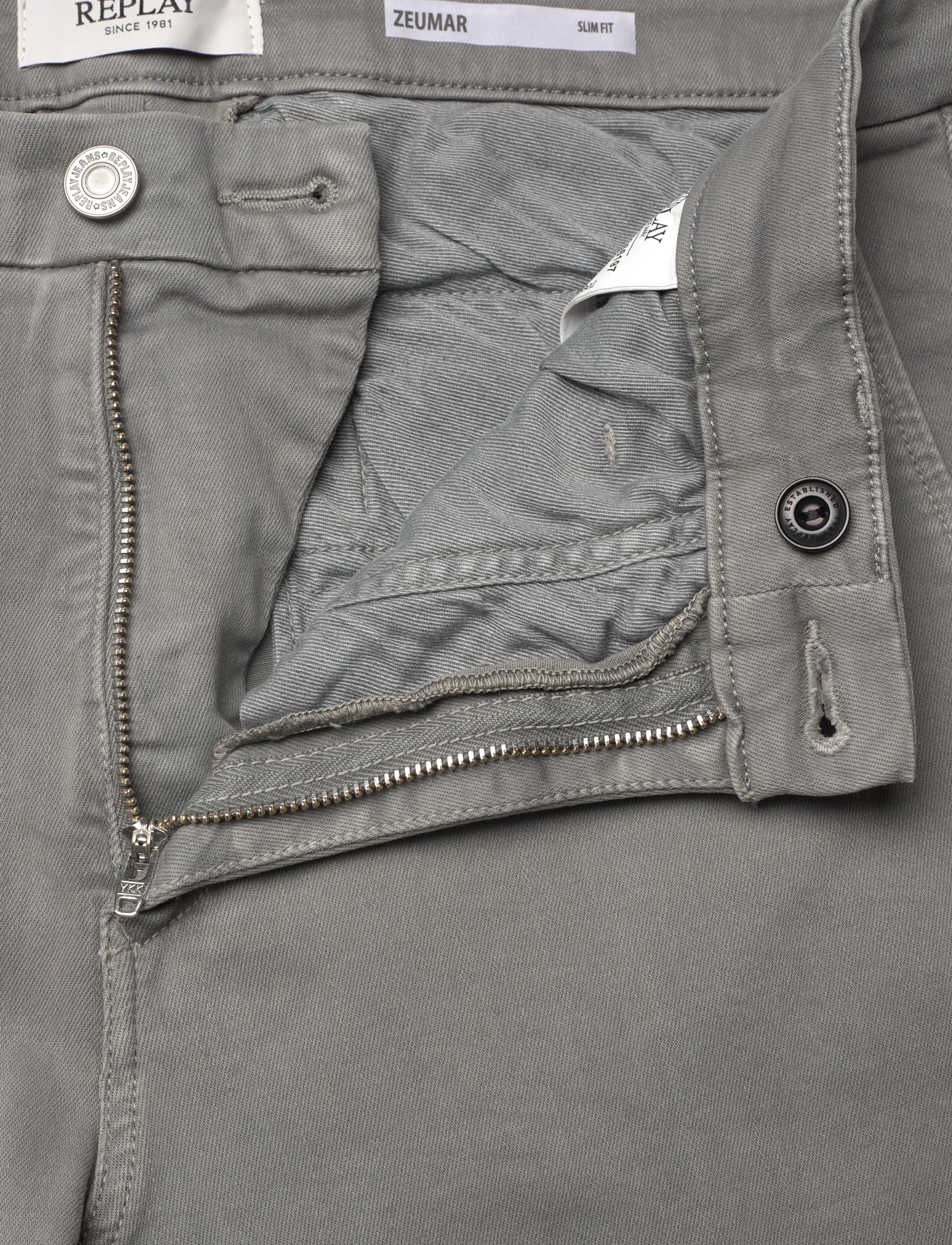 Replay - ZEUMAR Trousers SLIM Hyperchino Color Xlite - grey - 5