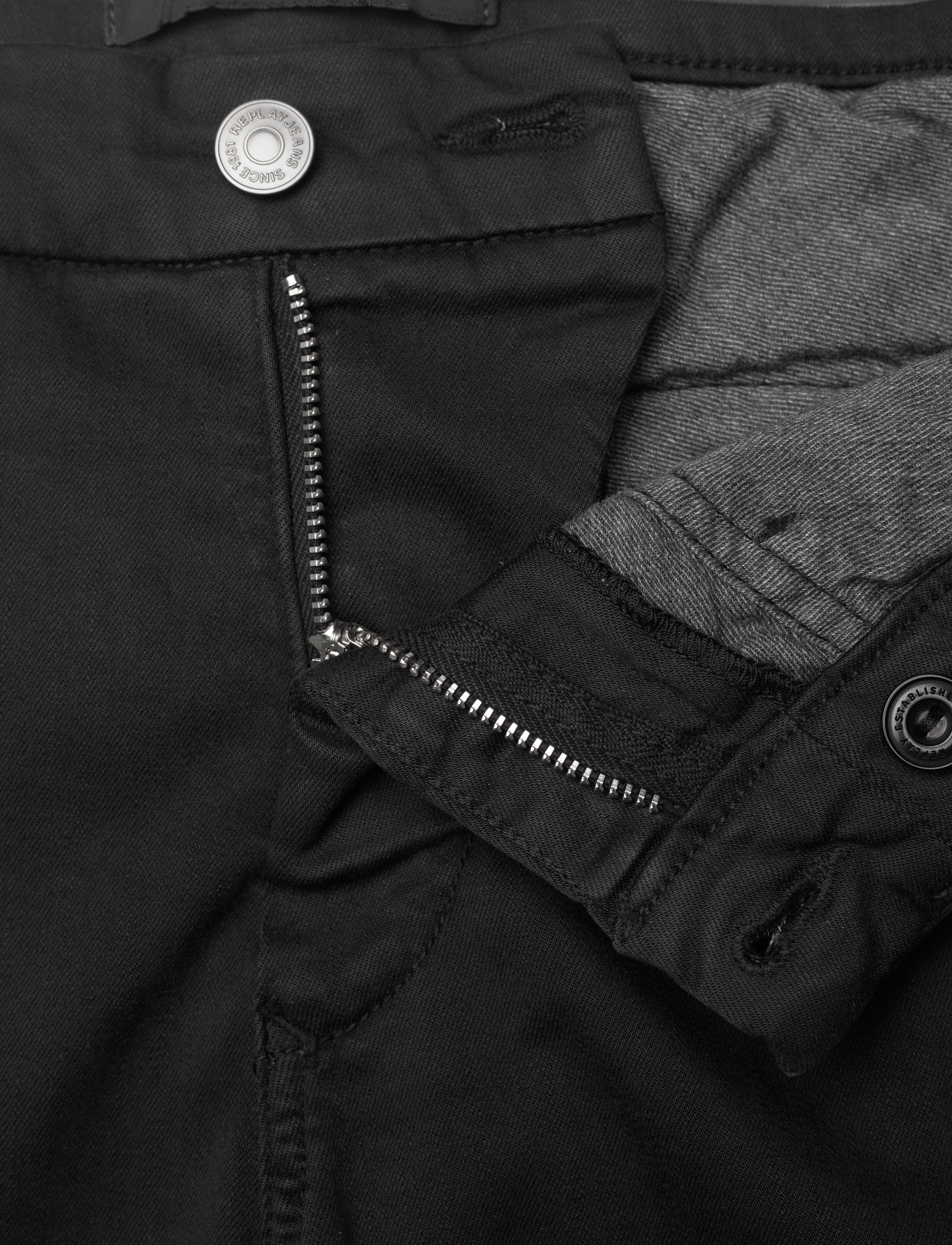 Replay - ZEUMAR Trousers SLIM Hyperchino Color Xlite - chinos - black - 3