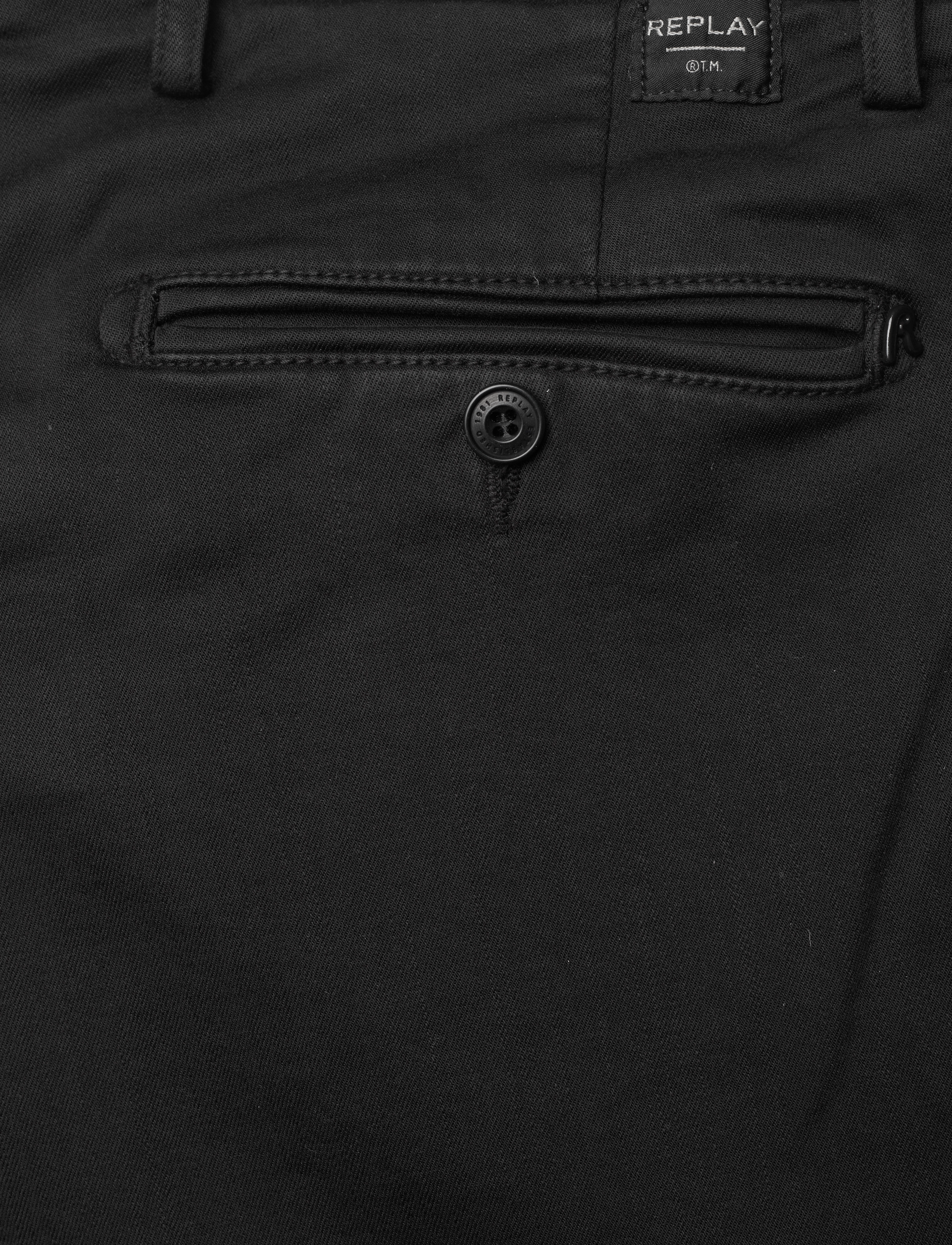 Replay - ZEUMAR Trousers SLIM Hyperchino Color Xlite - chinos - black - 4