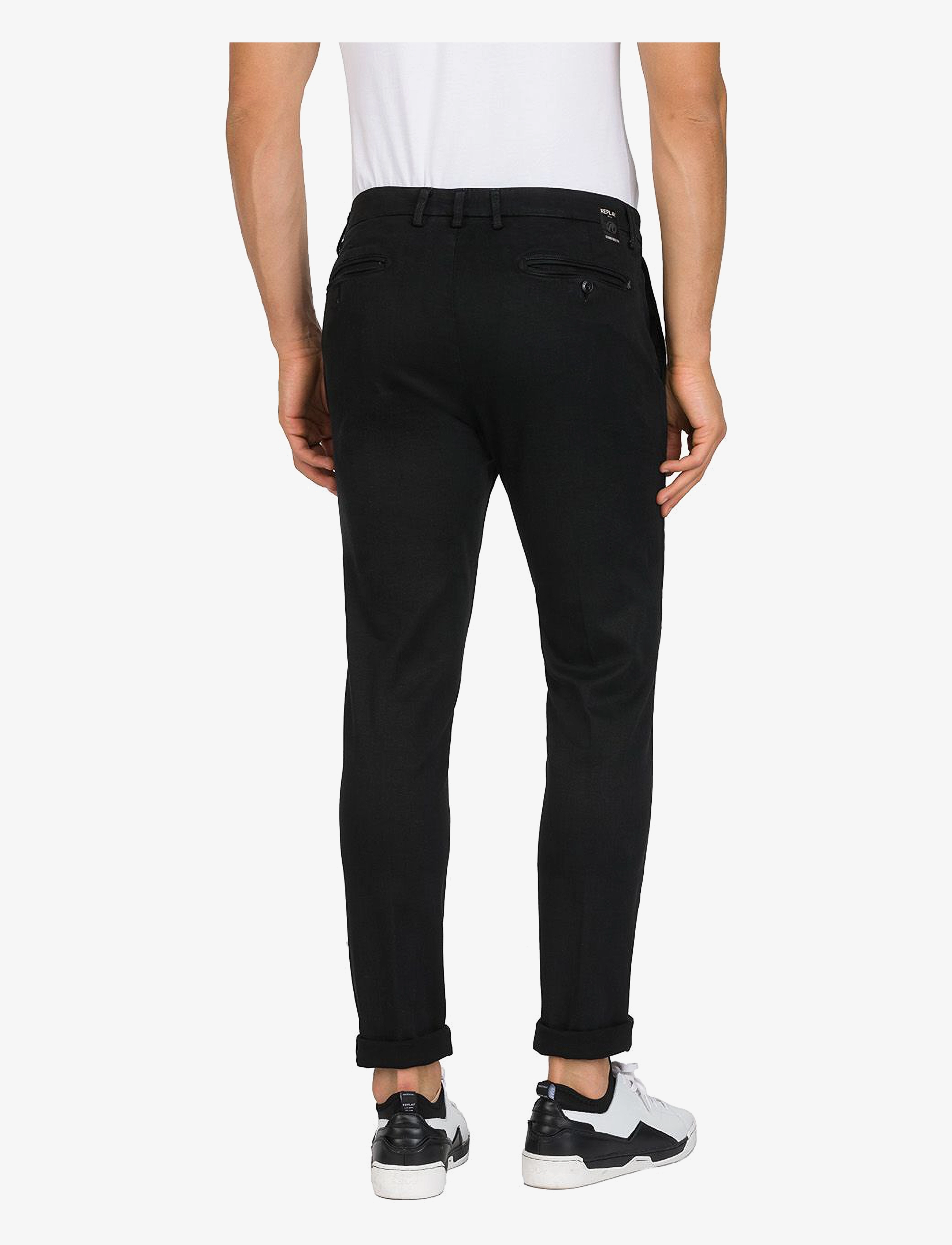 Replay - ZEUMAR Trousers SLIM Hyperchino Color Xlite - chinos - black - 1