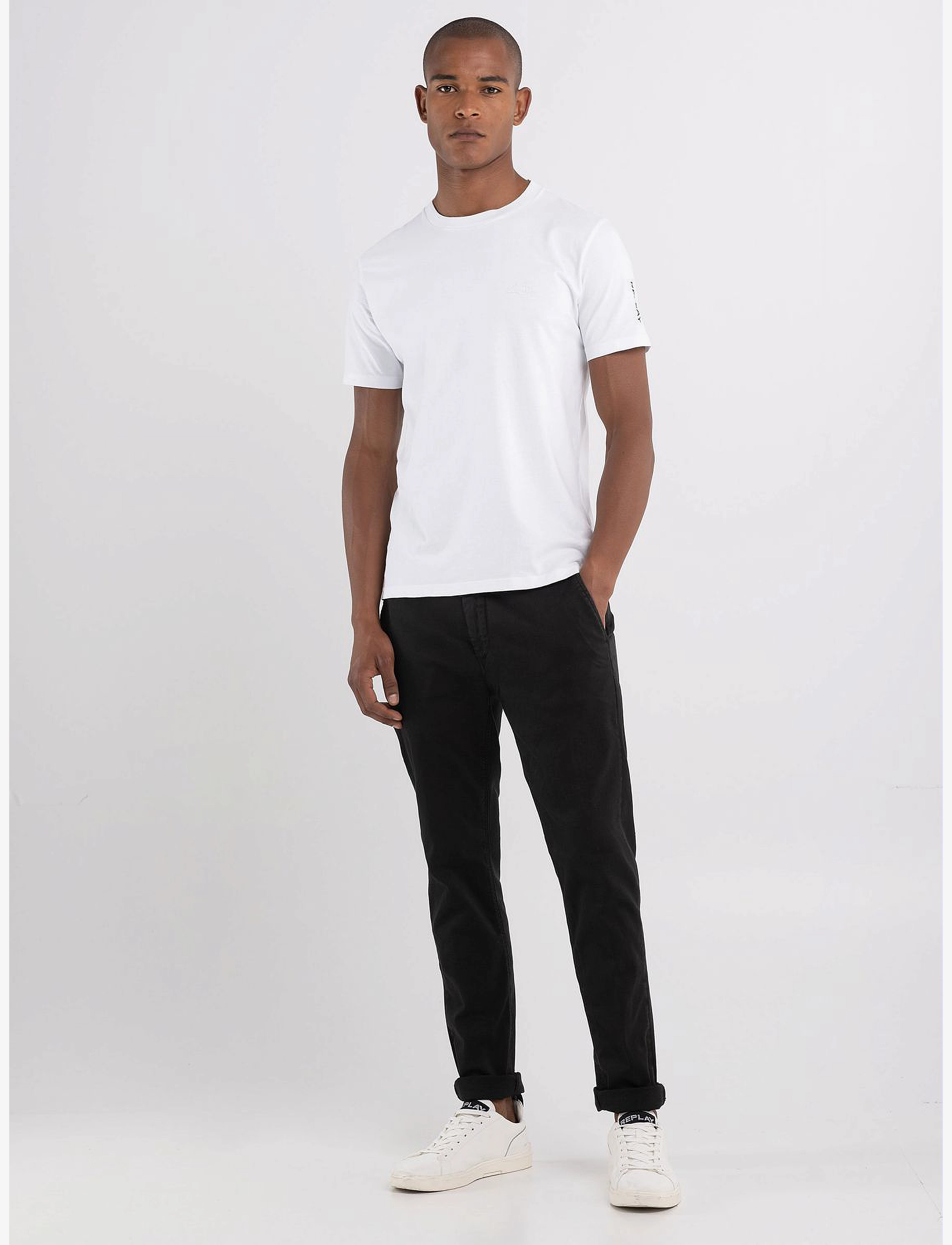 Replay - ZEUMAR Trousers SLIM Hyperchino Color Xlite - chinos - black - 2