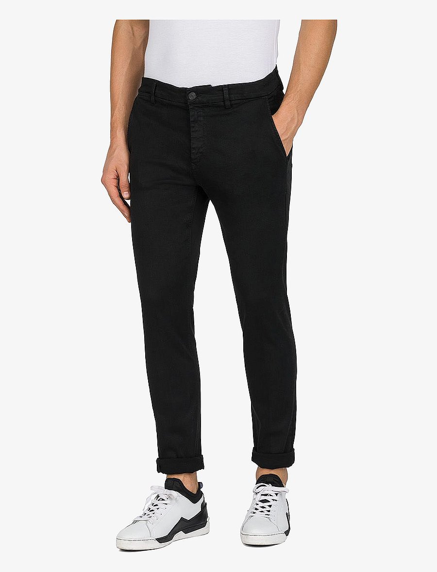Replay - ZEUMAR Trousers SLIM Hyperchino Color Xlite - chinos - black - 1