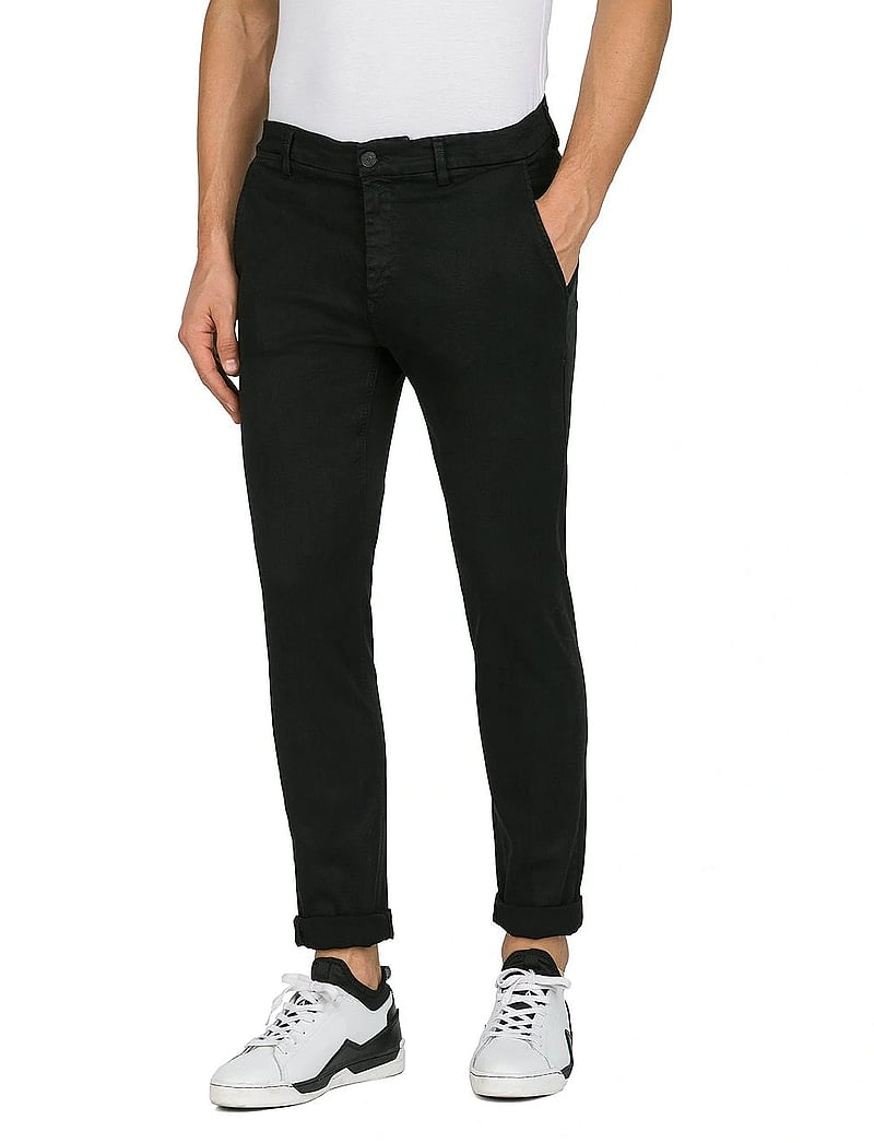 Replay - ZEUMAR Trousers SLIM Hyperchino Color Xlite - chinos - black - 0