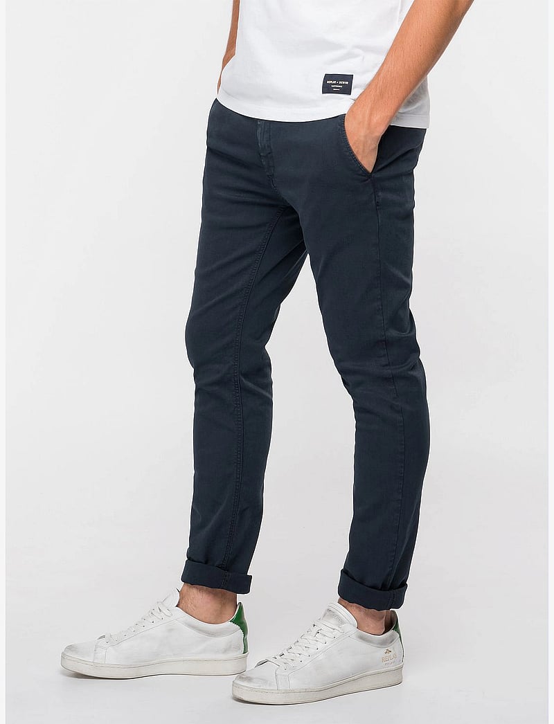 Replay - ZEUMAR Trousers SLIM Hyperchino Color Xlite - chinos - blue - 0