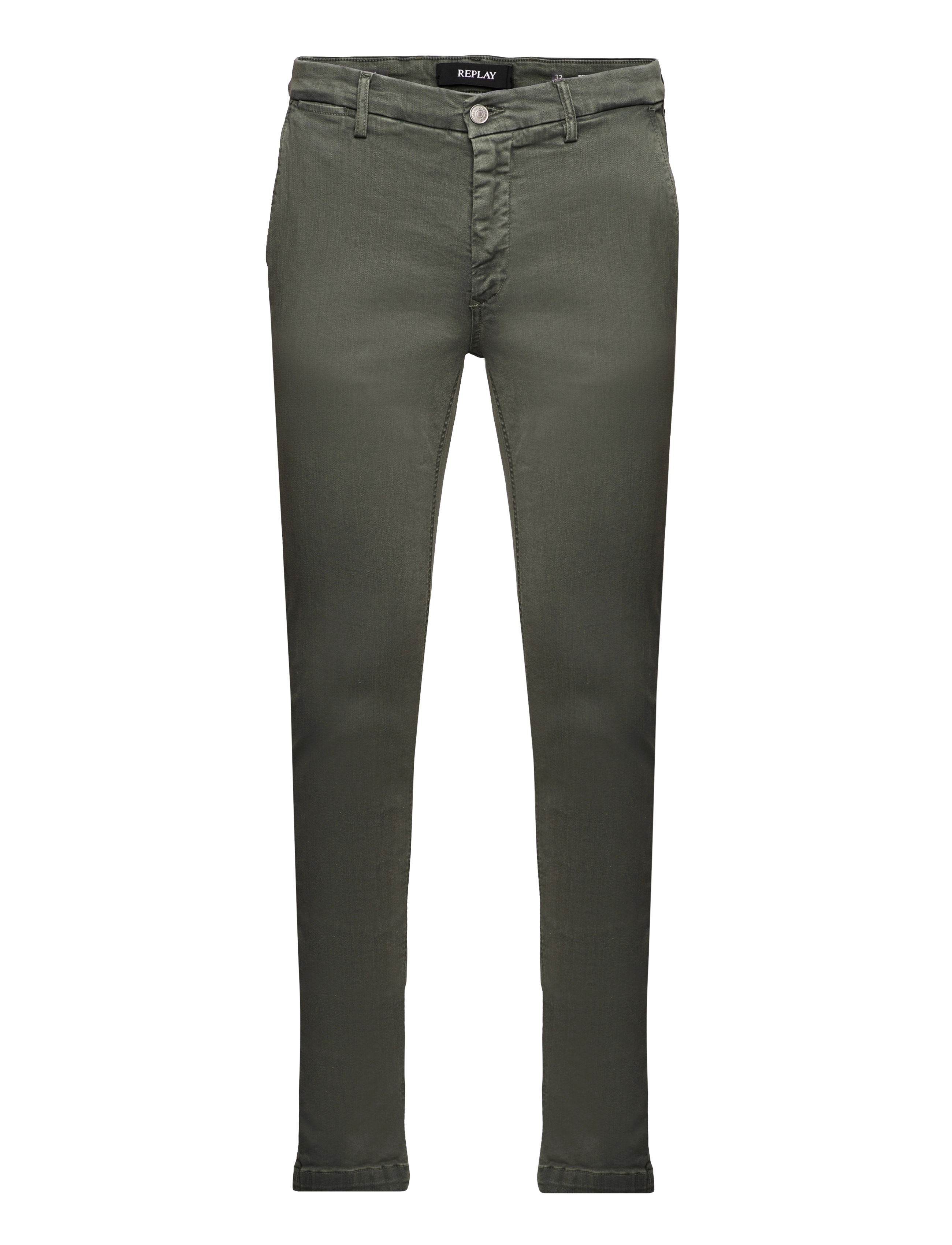 Replay ZEUMAR Trousers SLIM Hyperchino Color Xlite - Replay - GREEN / khaki/green