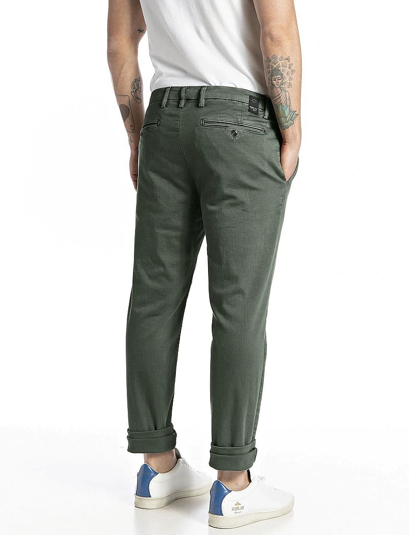 Replay - ZEUMAR Trousers SLIM Hyperchino Color Xlite - chinos - green - 3