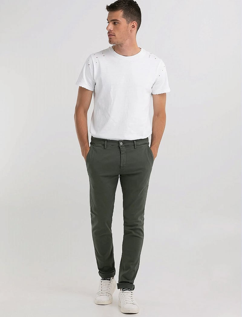 Replay - ZEUMAR Trousers SLIM Hyperchino Color Xlite - chinos - green - 4