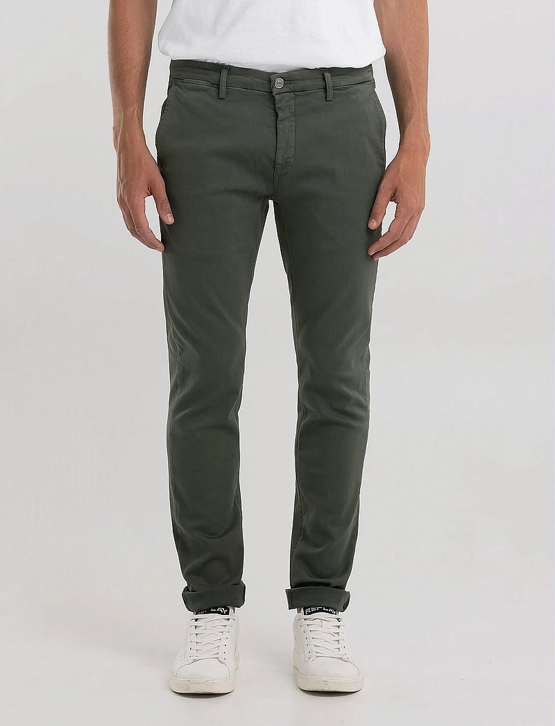 Replay - ZEUMAR Trousers SLIM Hyperchino Color Xlite - chinos - green - 5