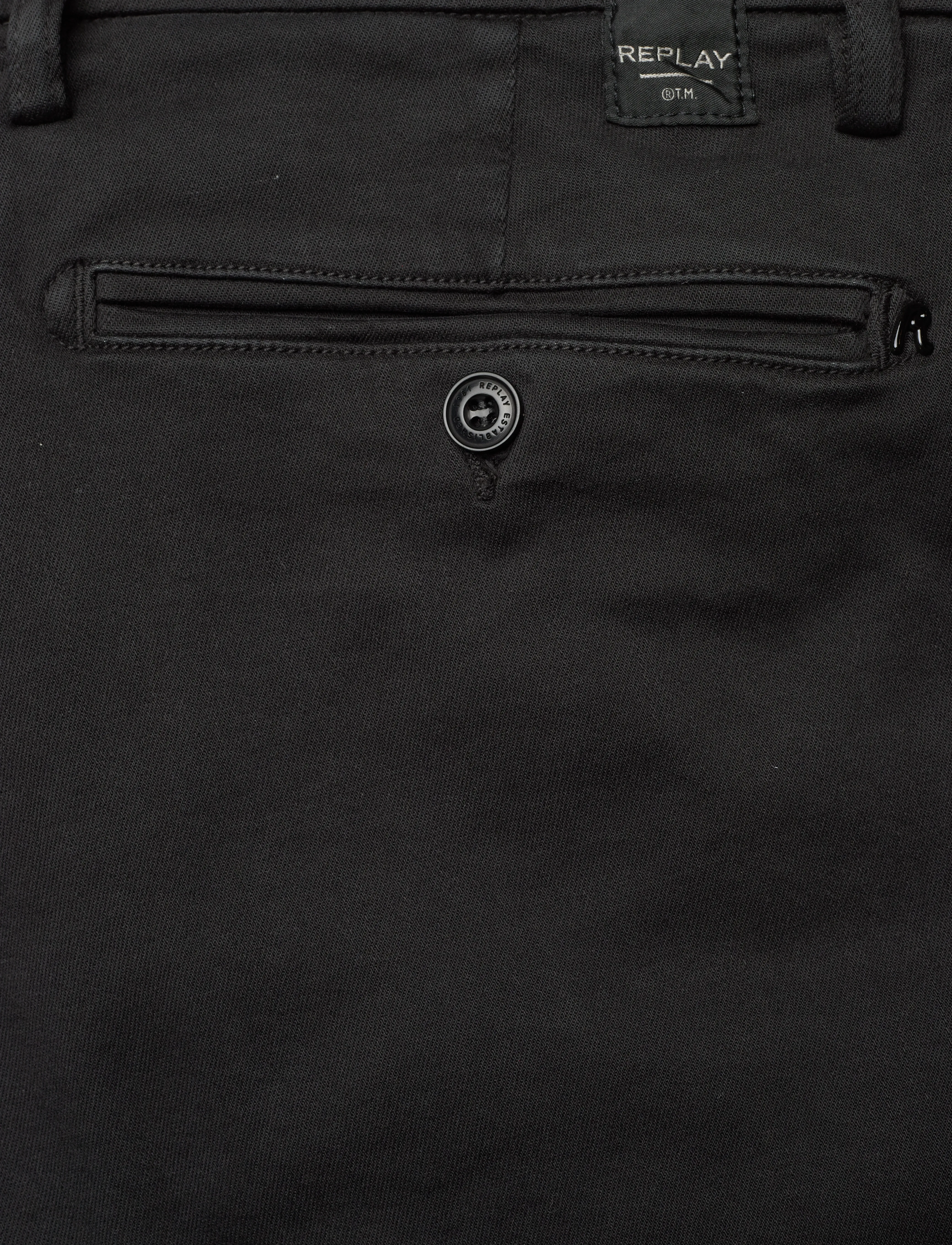 Replay - ZEUMAR Trousers SLIM Hyperchino Color Xlite - black - 4